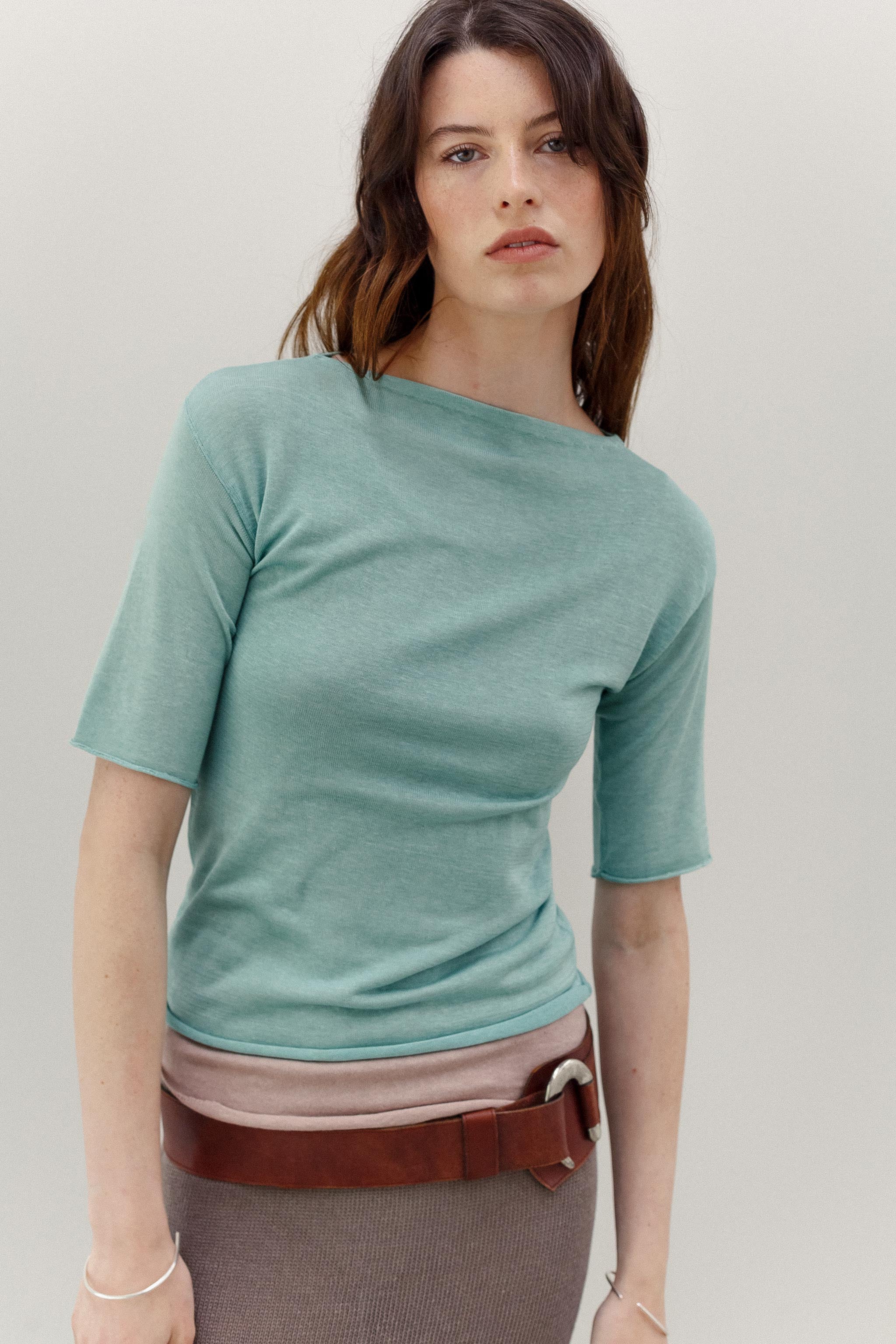 Onure Silk Tee - Tiffany