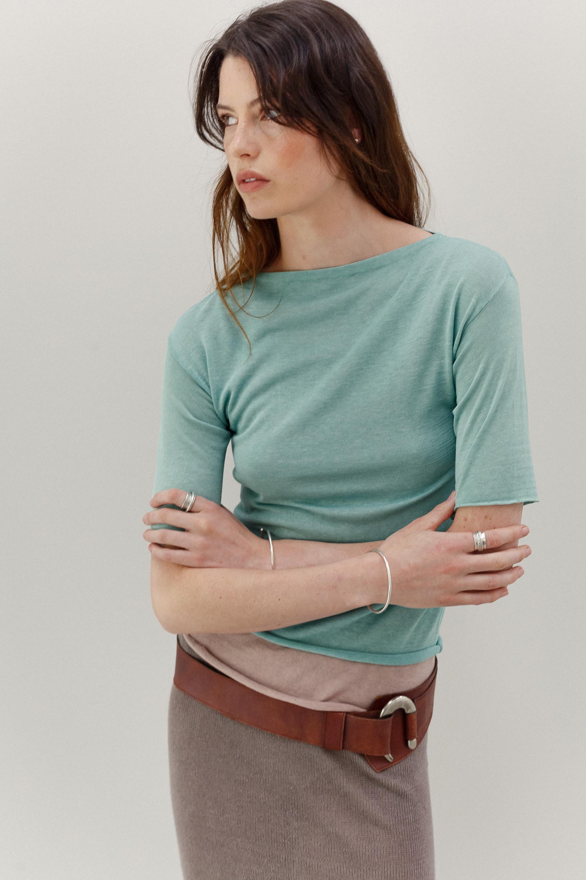 Onure Silk Tee - Tiffany