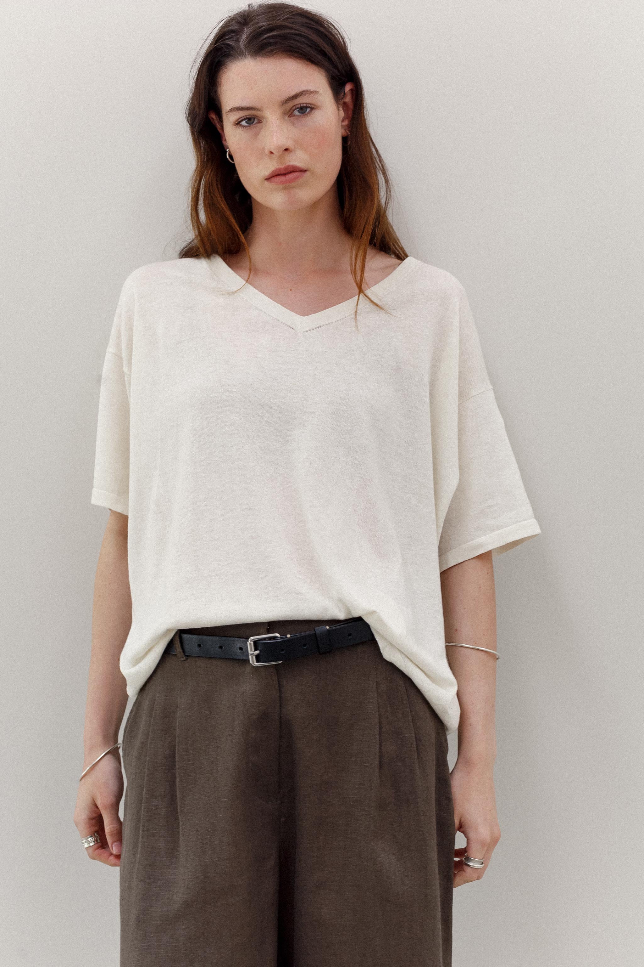 Kind Hemp Embroidery Tee - Blanc