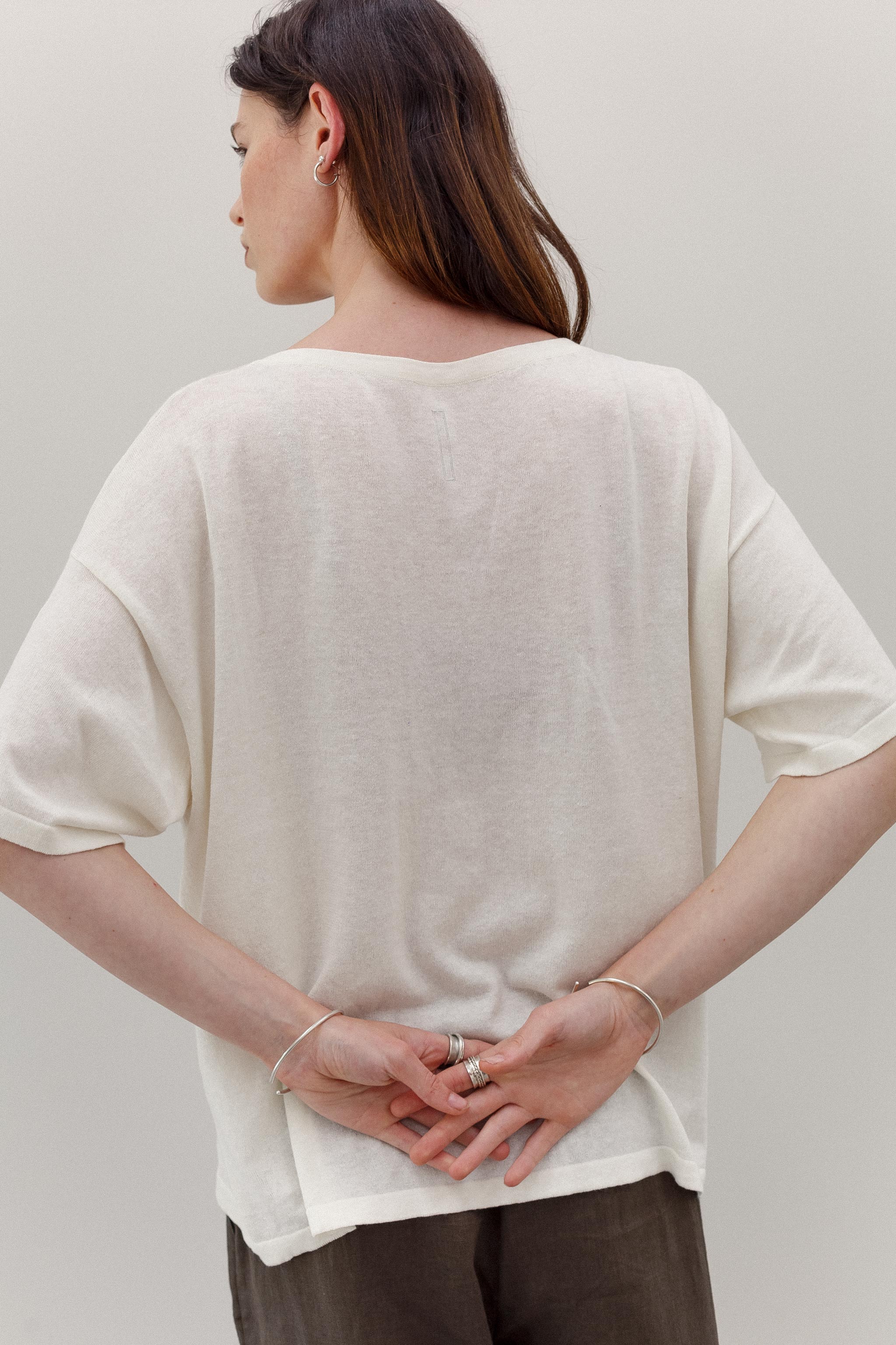 Kind Hemp Embroidery Tee - Blanc