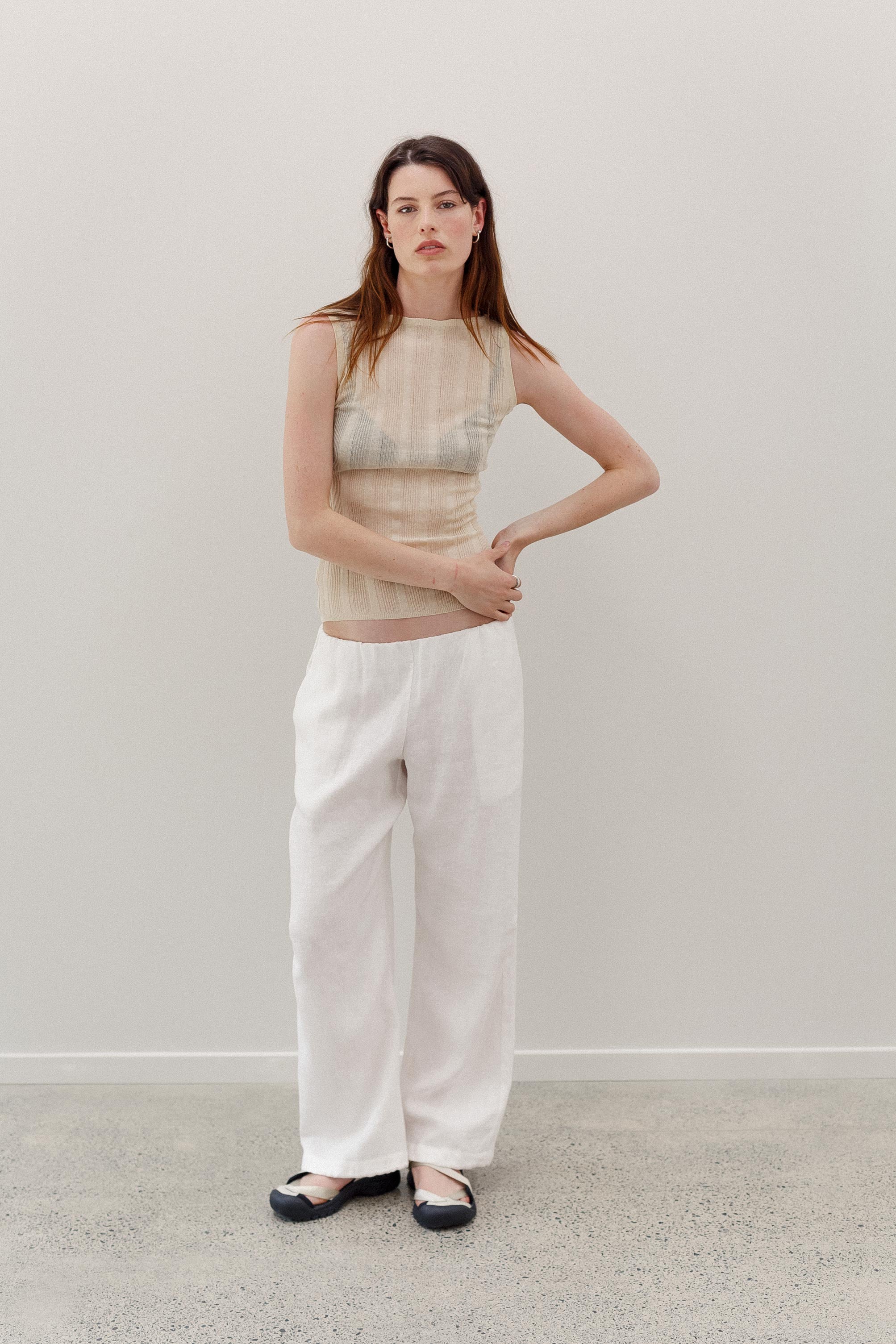 Ming Linen Pants - White