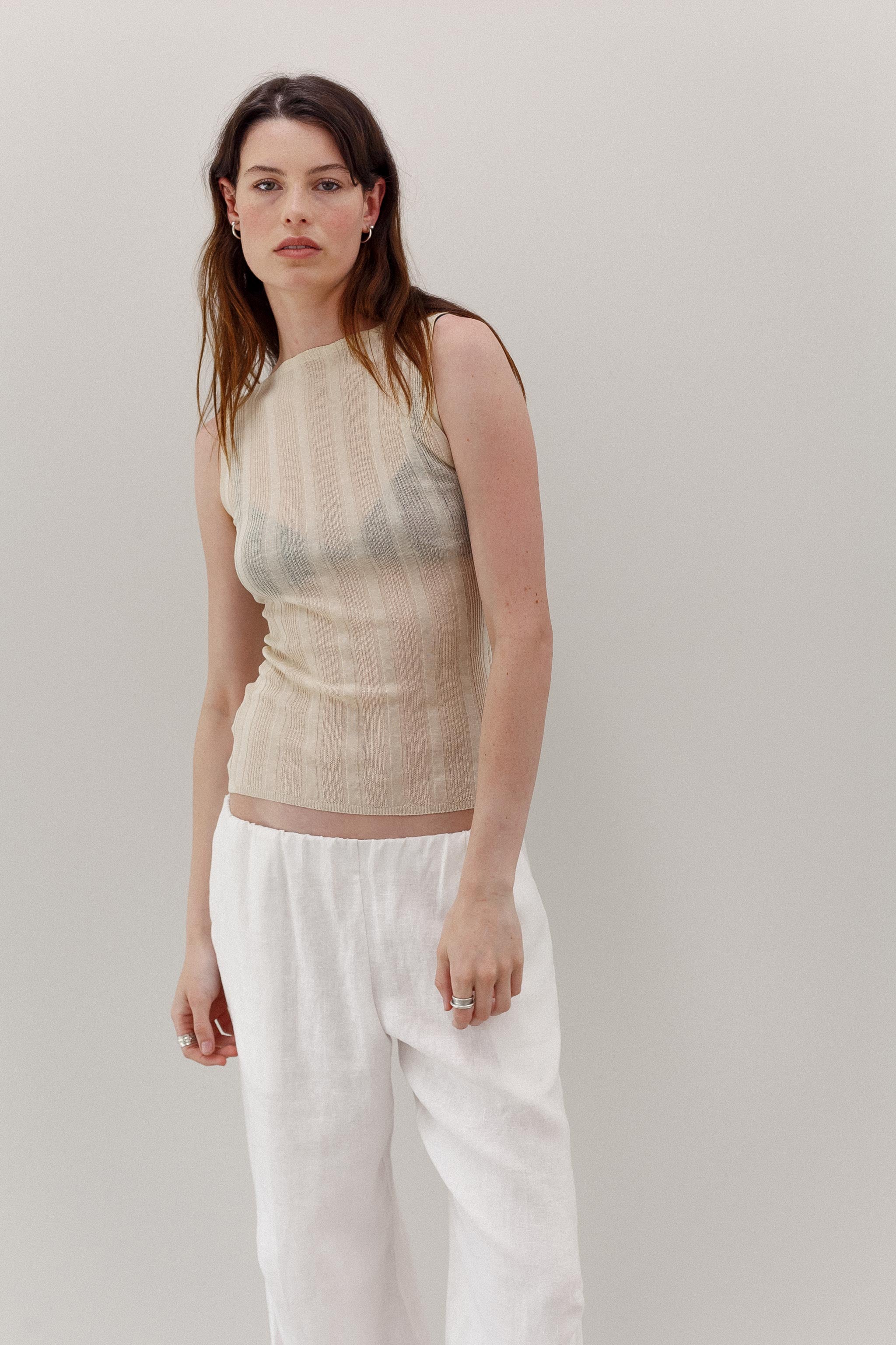 Onure Silk Web Tank - Sand