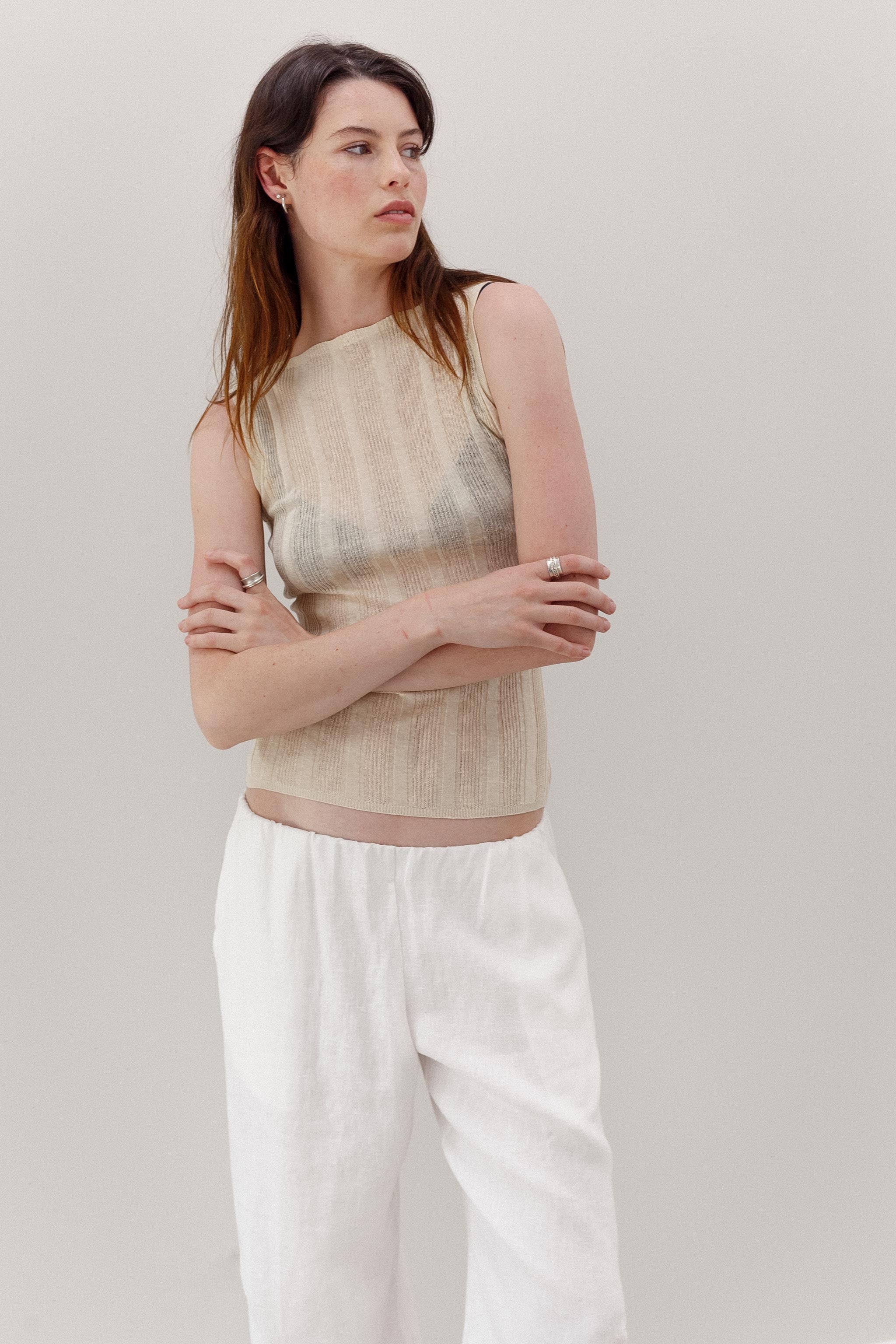 Ming Linen Pants - White