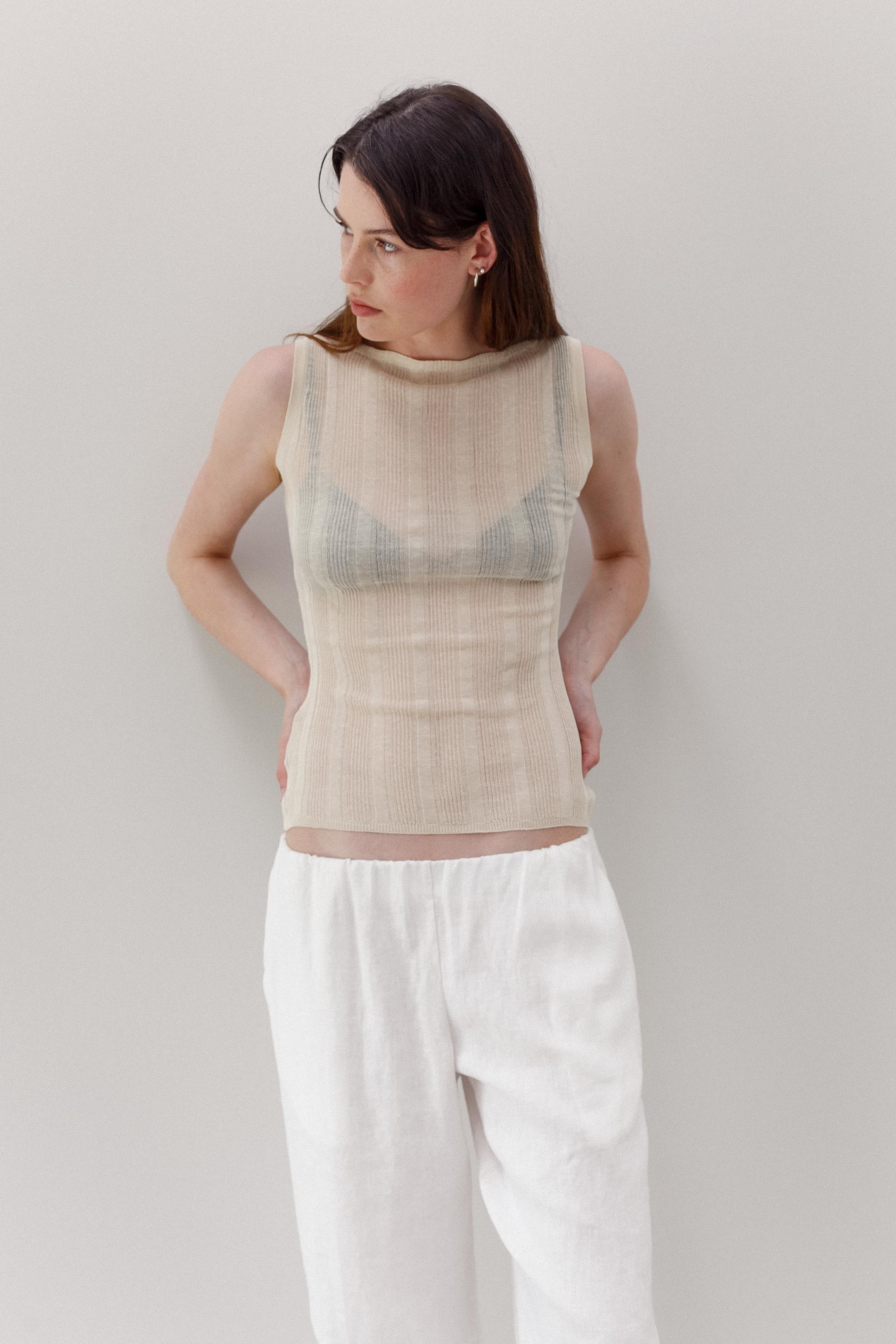 Onure Silk Web Tank - Sand
