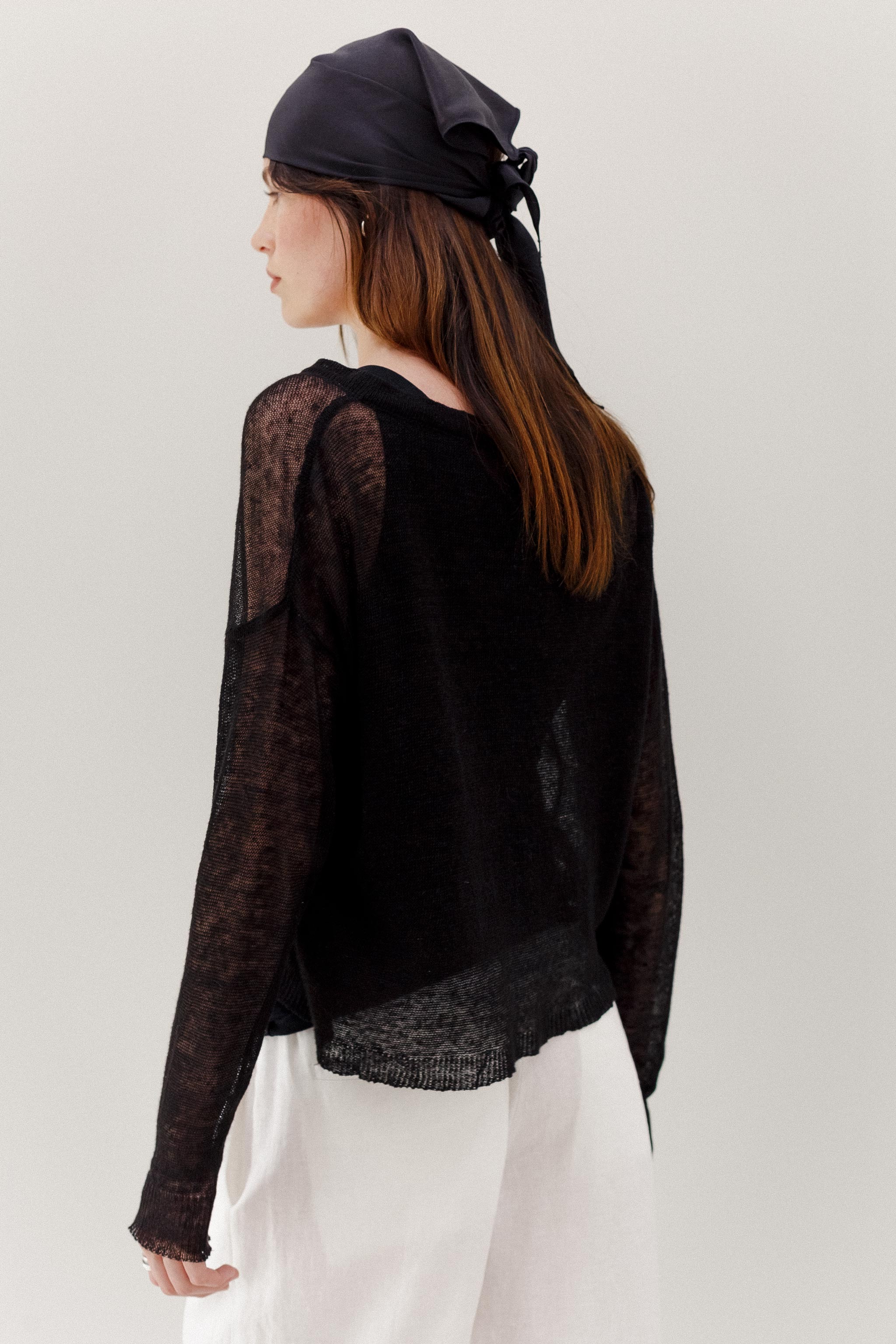 Ravel Linen Top - Black