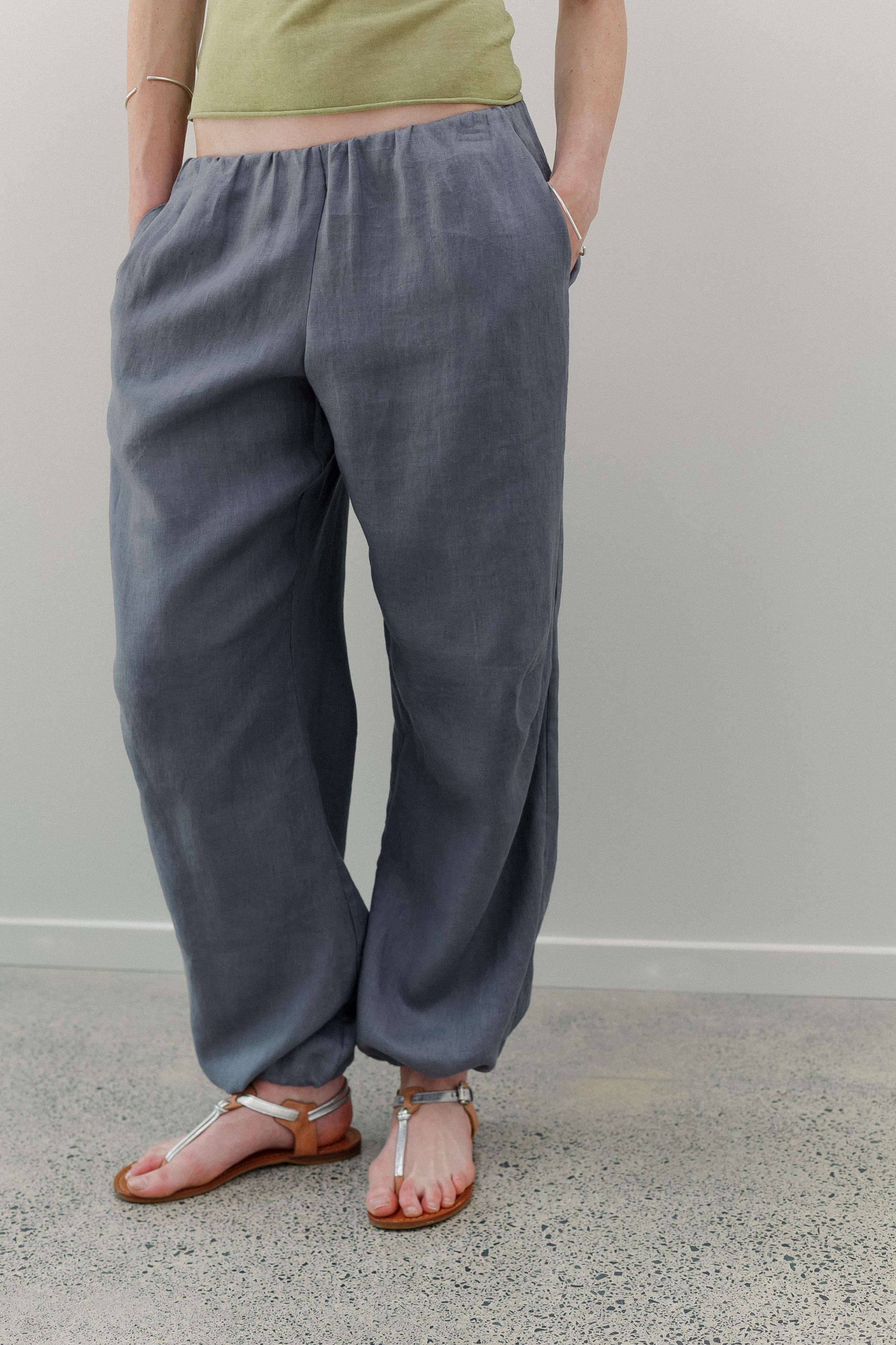 Ming Linen Pants - Slate