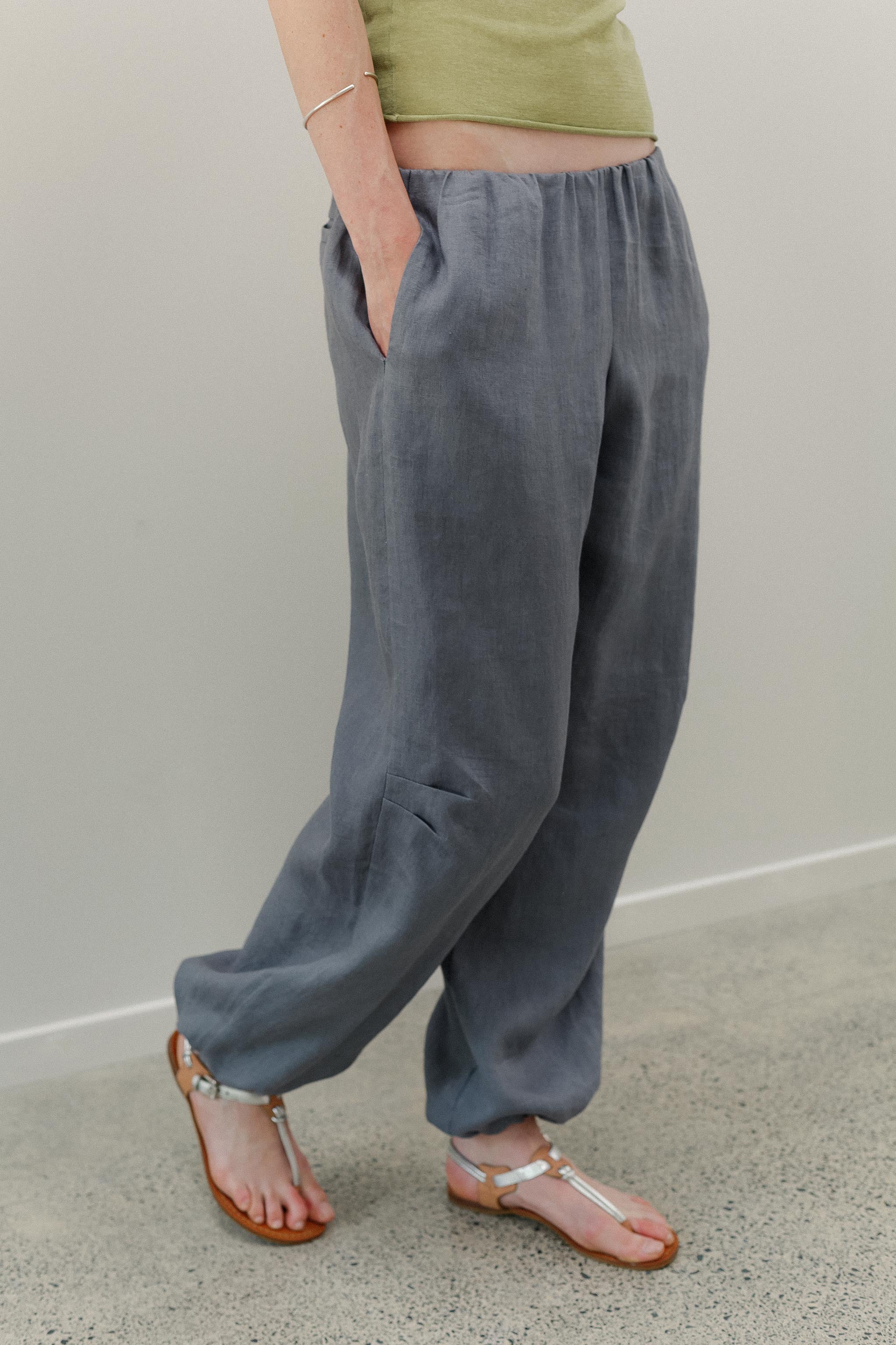 Ming Linen Pants - Slate