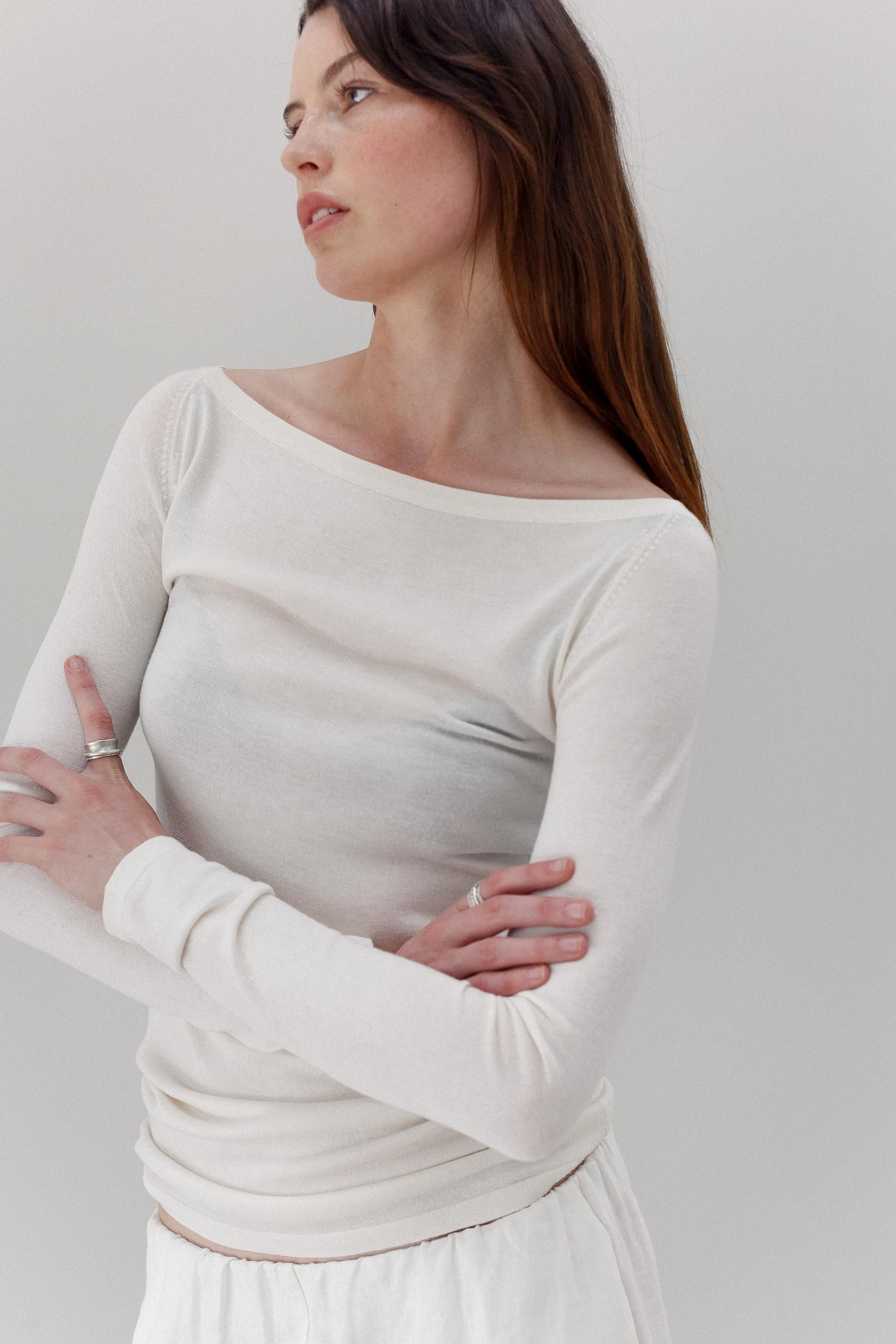 Limi Silk Cashmere Top - Blanc