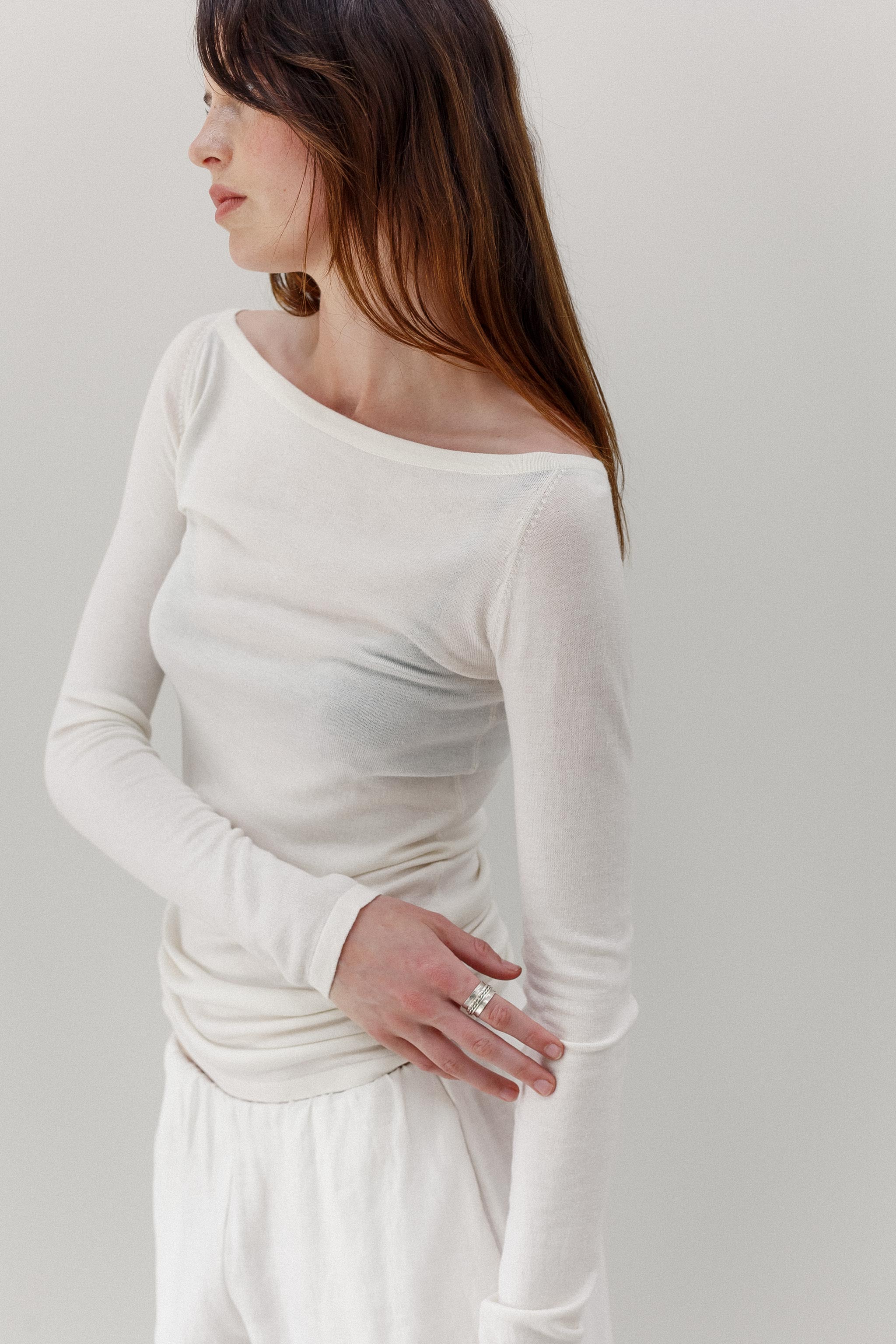 Limi Silk Cashmere Top - Blanc