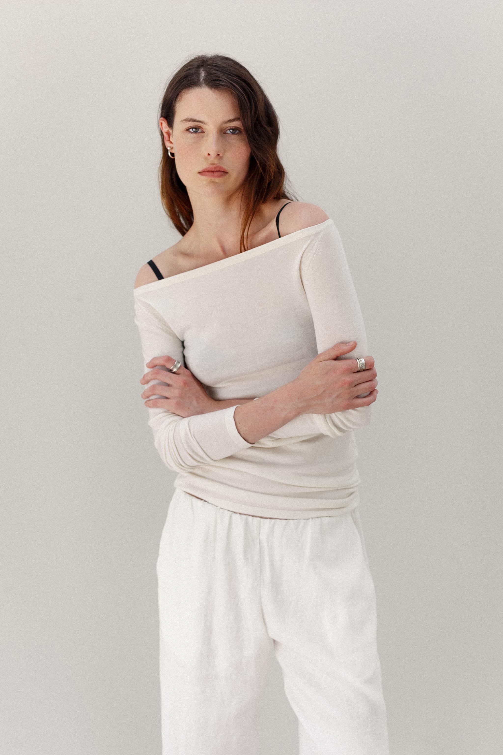 Limi Silk Cashmere Top - Blanc