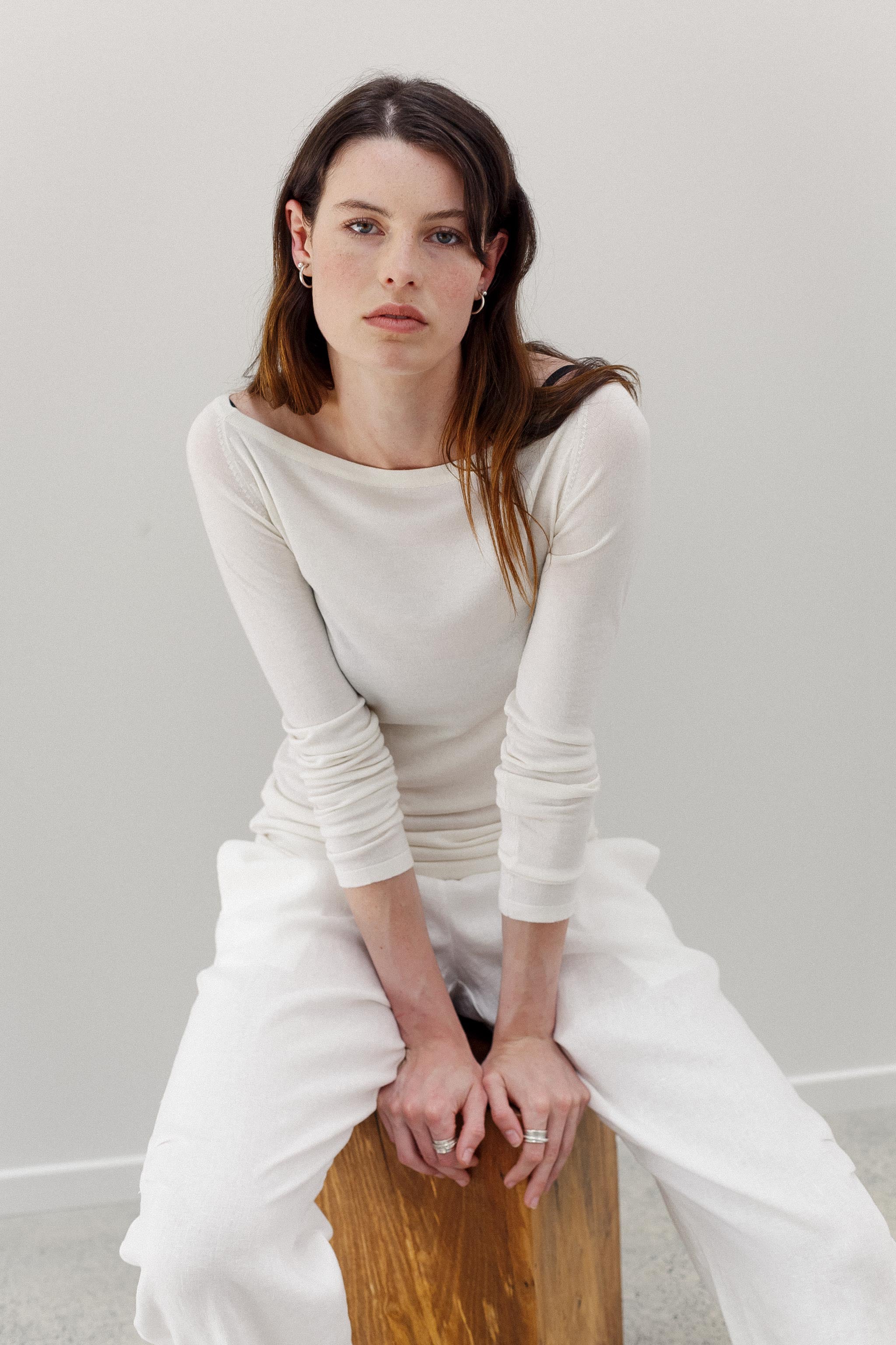 Limi Silk Cashmere Top - Blanc