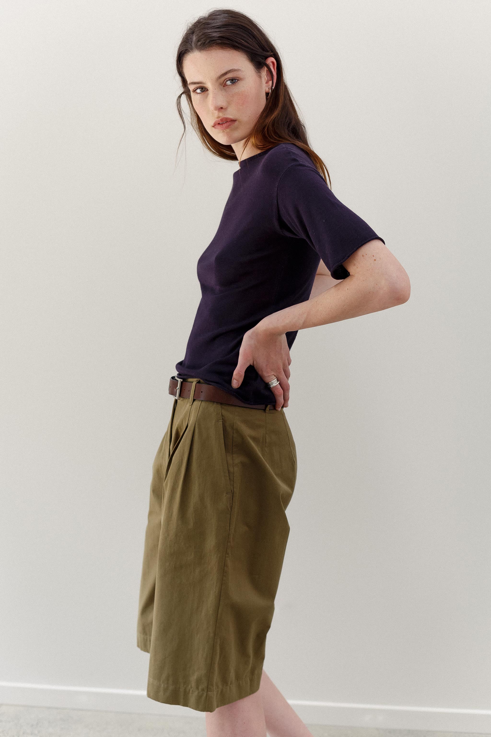 Maverick Cotton Shorts - Green Tea