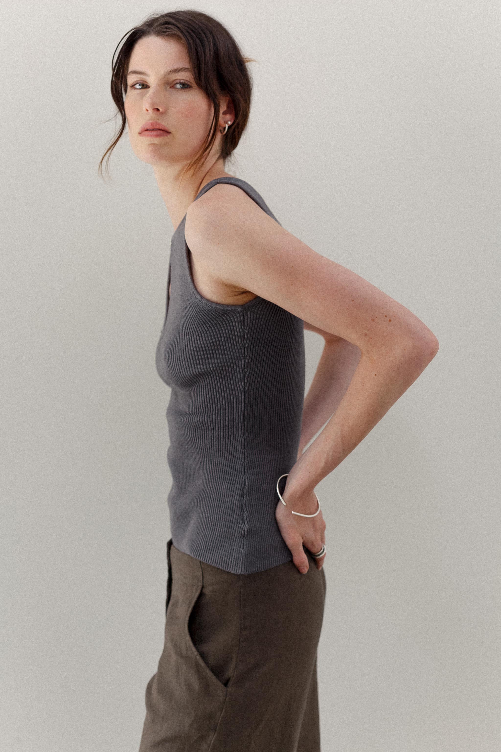 Belladonna Silk Cashmere Top - Pewter