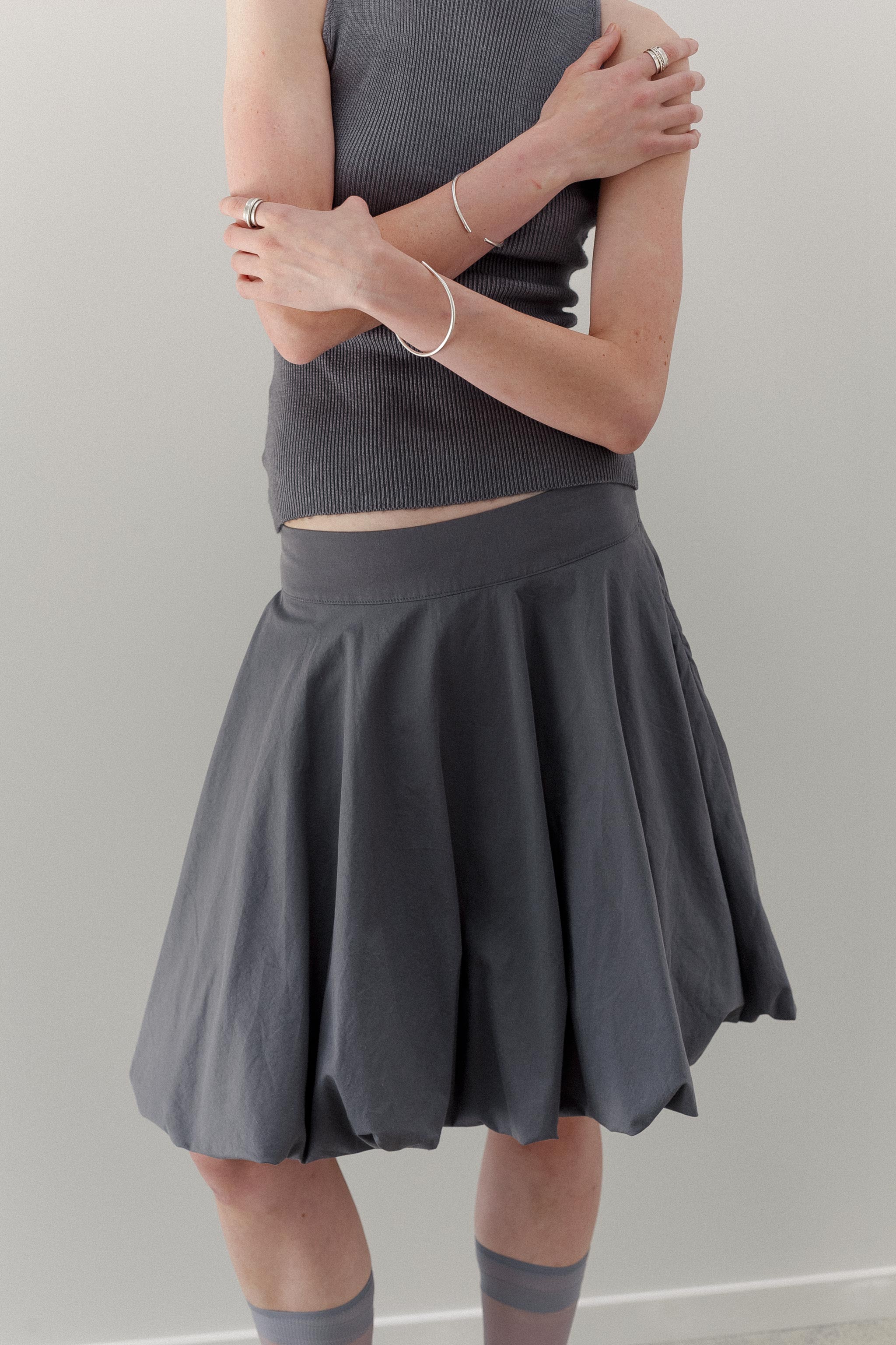 Bodi Ra Cotton Skirt - Pewter