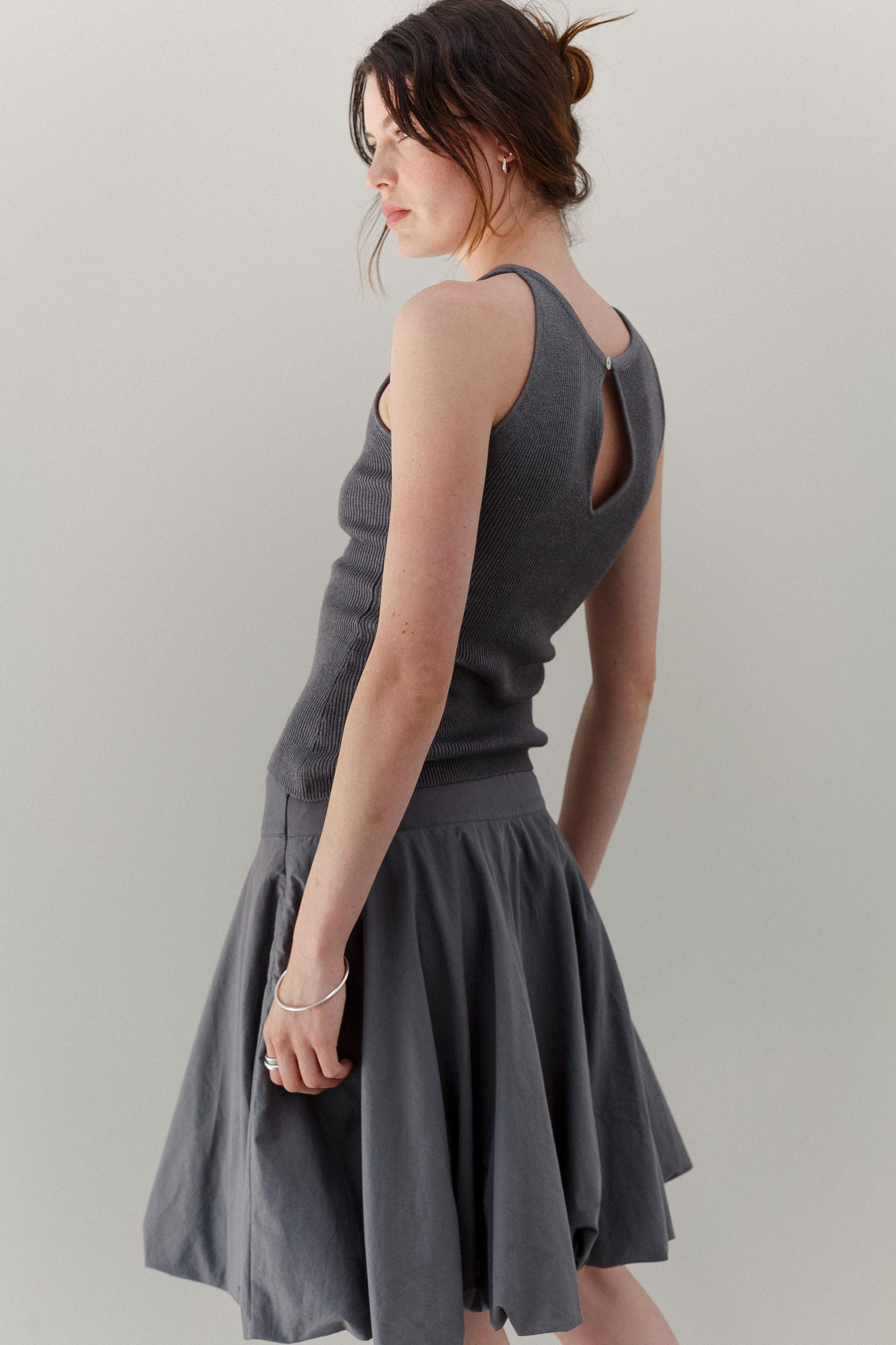 Bodi Ra Cotton Skirt - Pewter