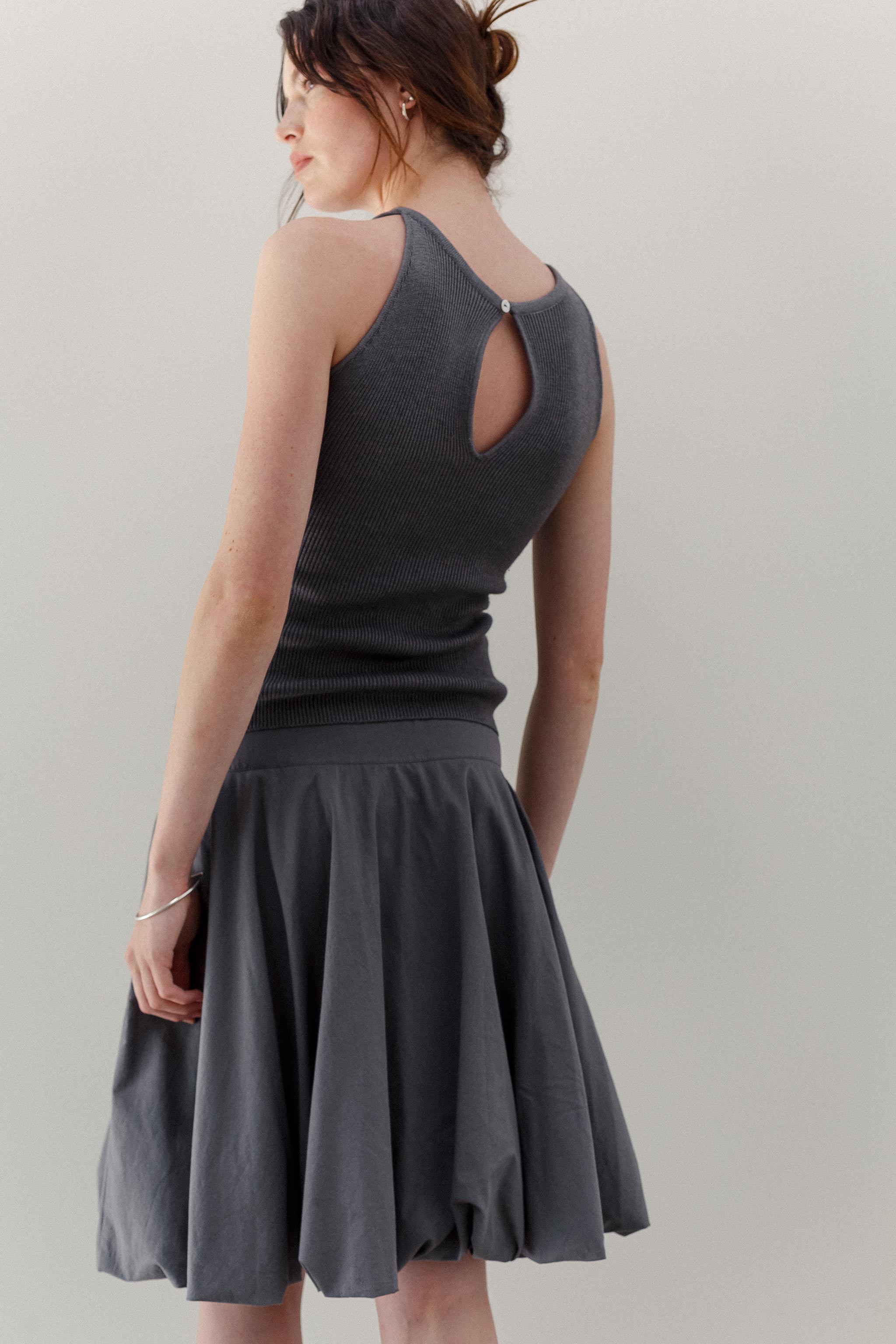 Bodi Ra Cotton Skirt - Pewter