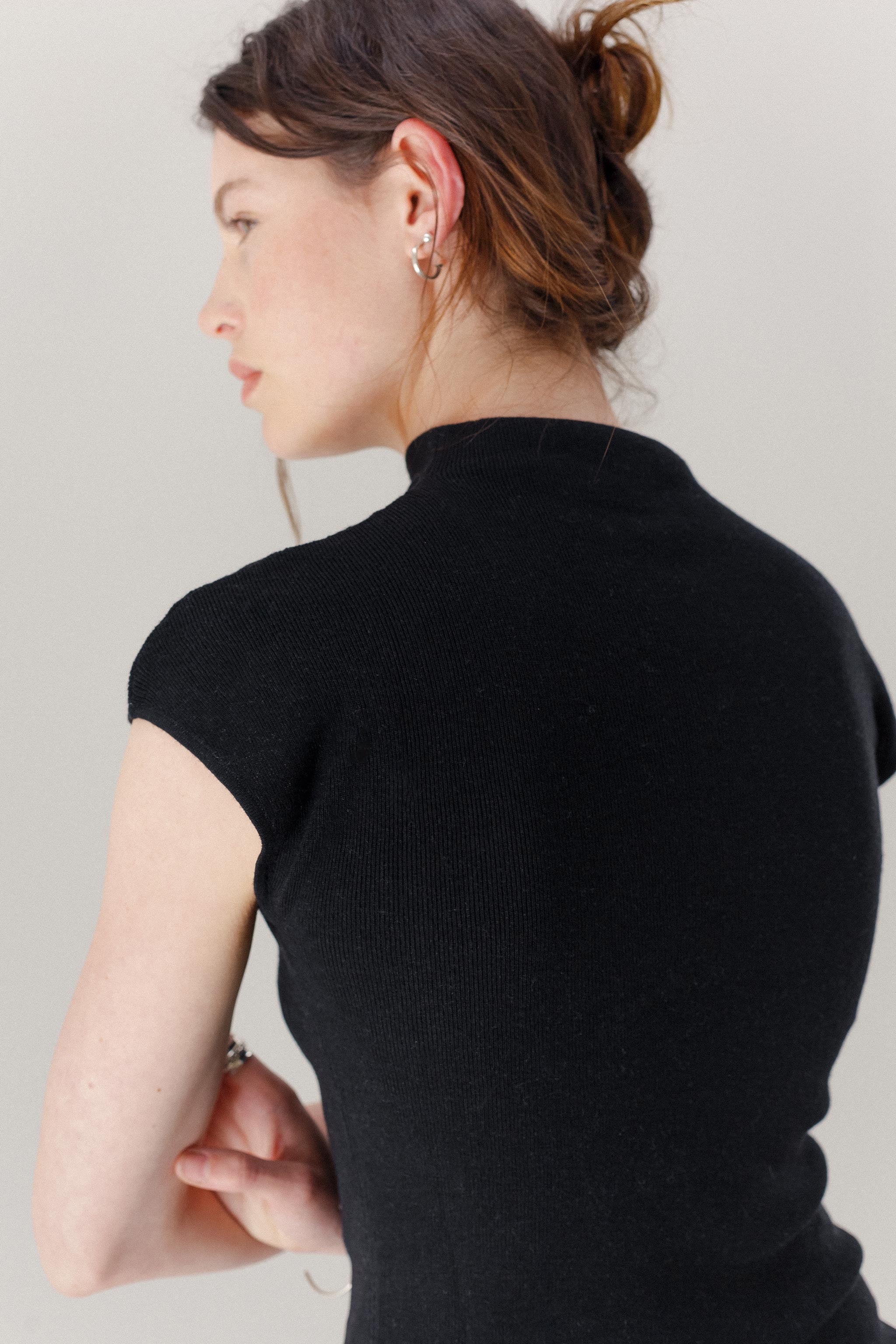 Audrey Silk Cashmere Top - Black