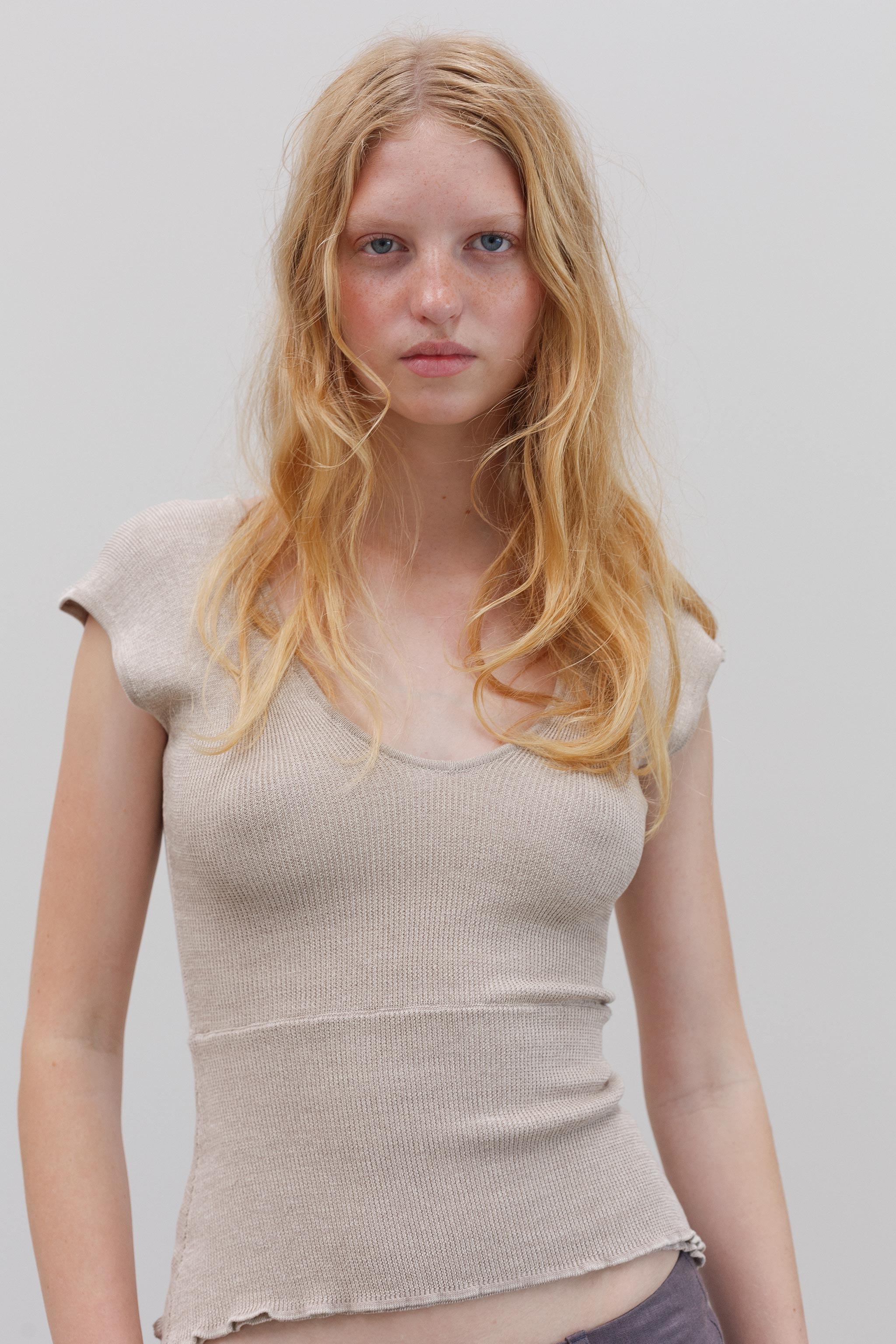 Wha Silk Top - Sand Marl