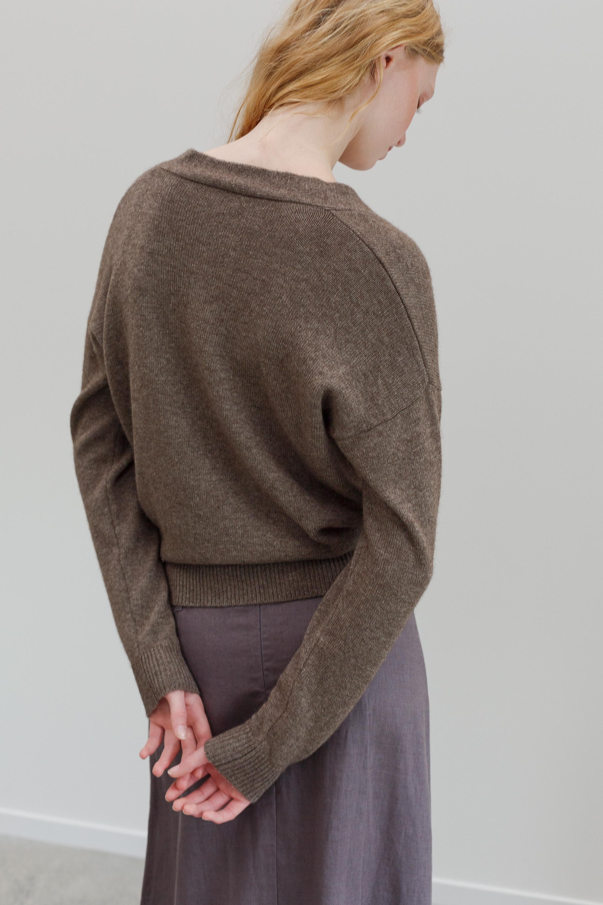 Aida Yak Cardigan - Bark