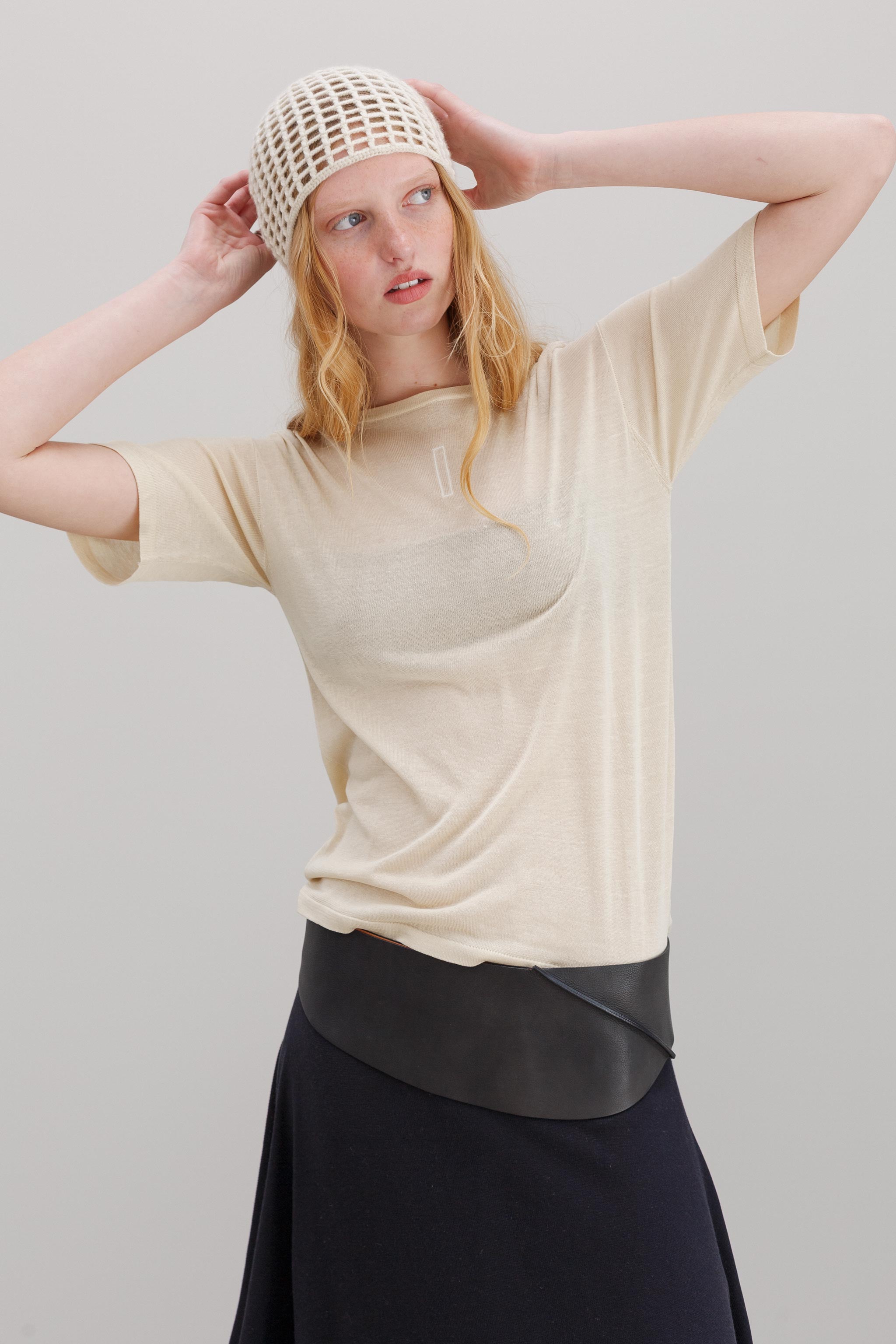 Mink Silk Embroidery Top - Shell