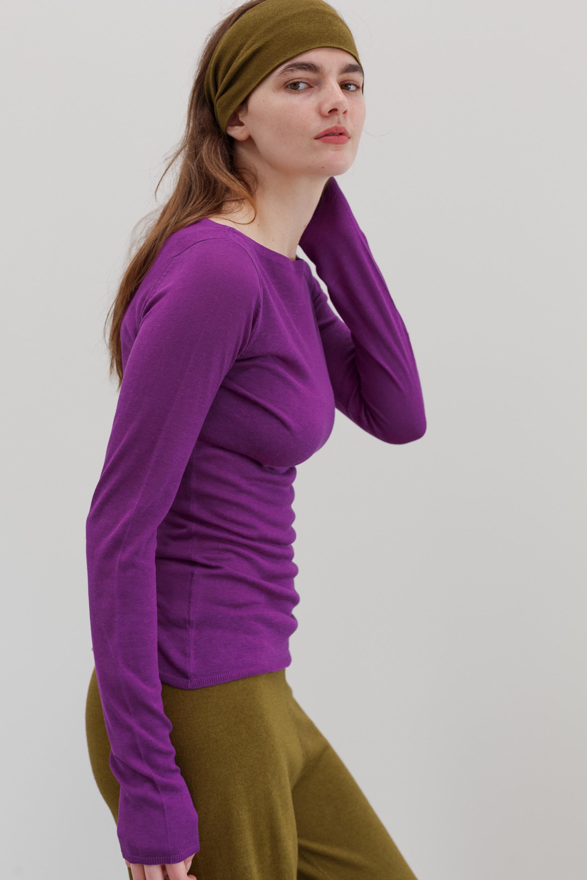 Rei Silk Cashmere Band - Deep Chartreuse