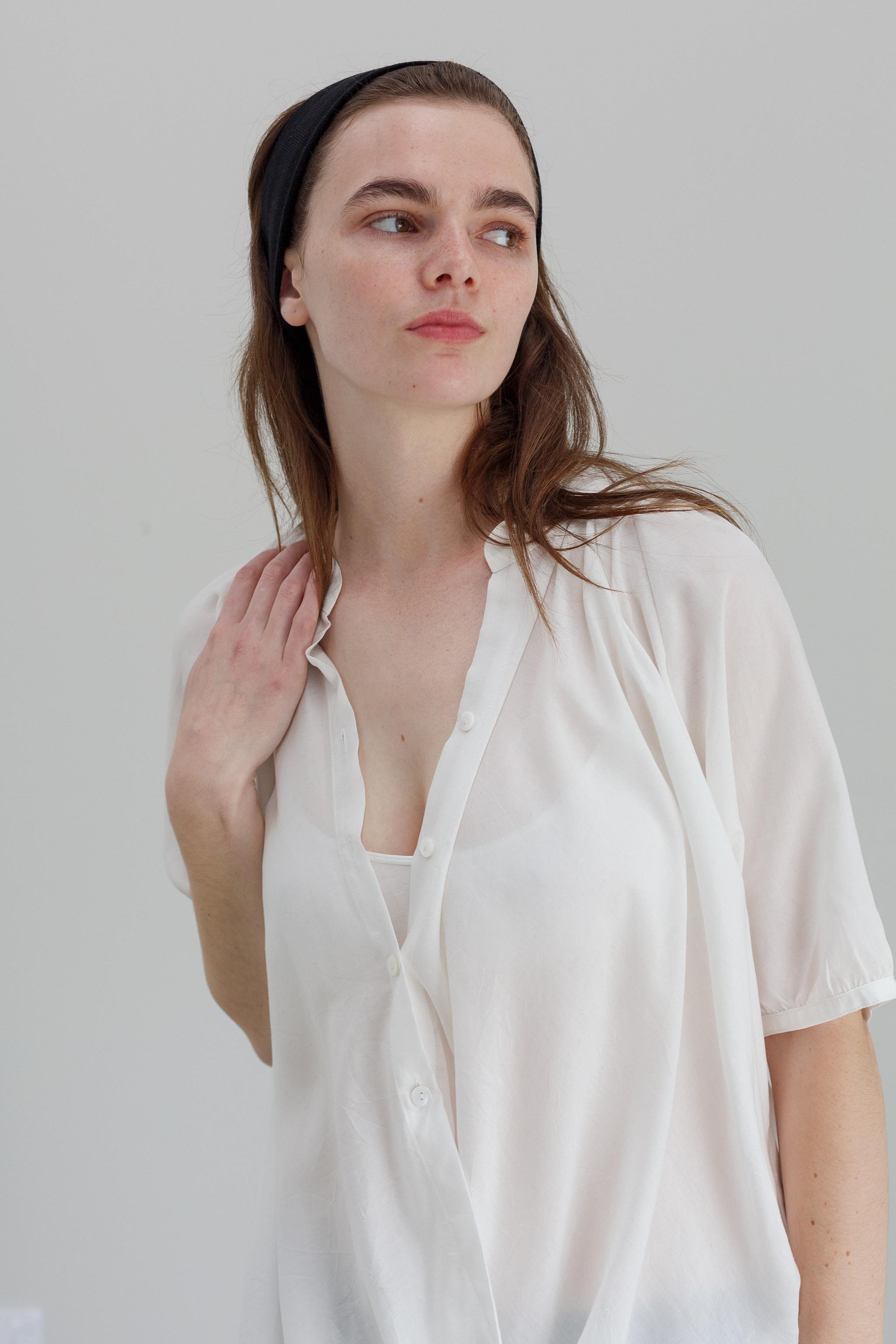 Rose Petal Tencel Blouse - White
