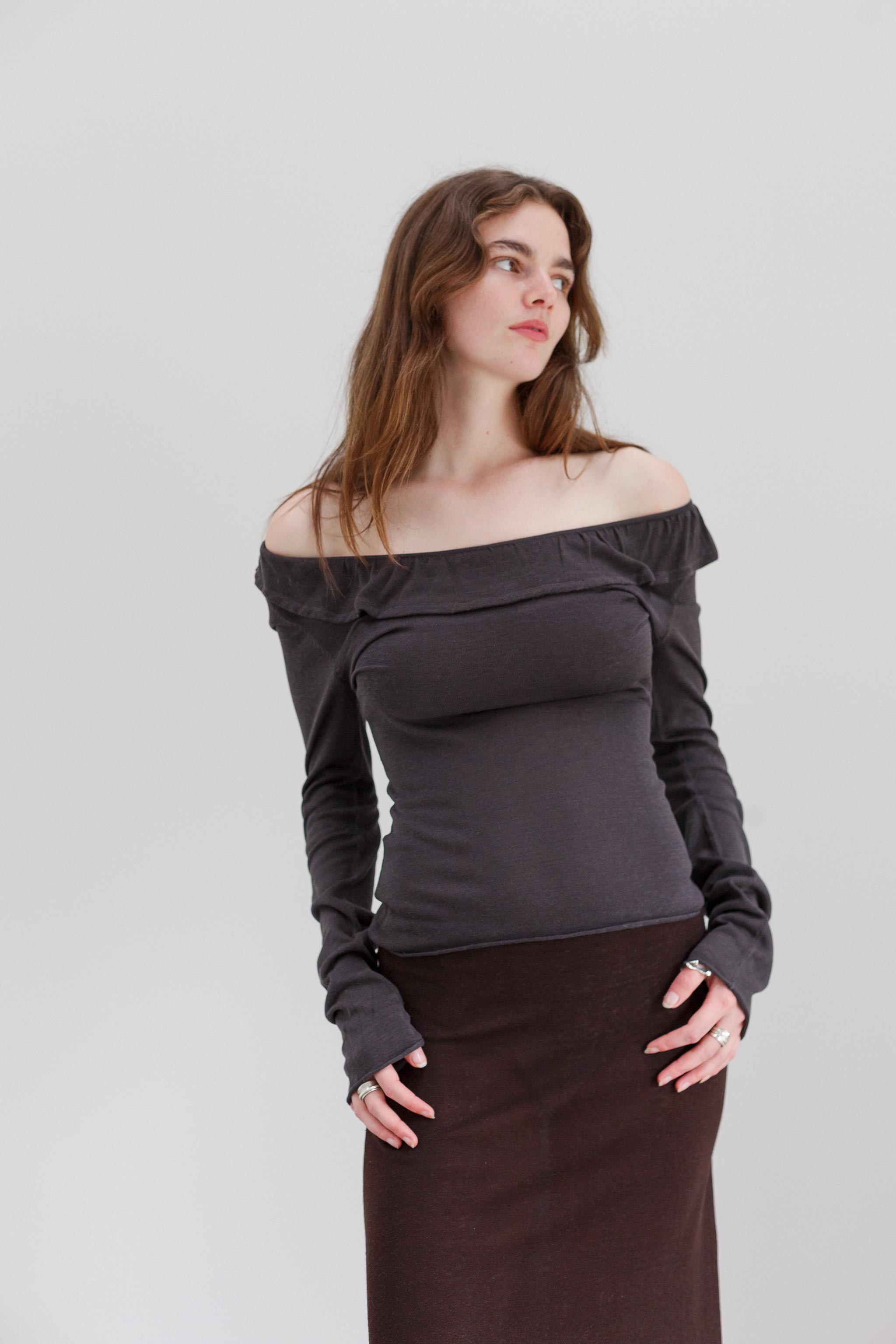 Flower Silk Top - Riverstone