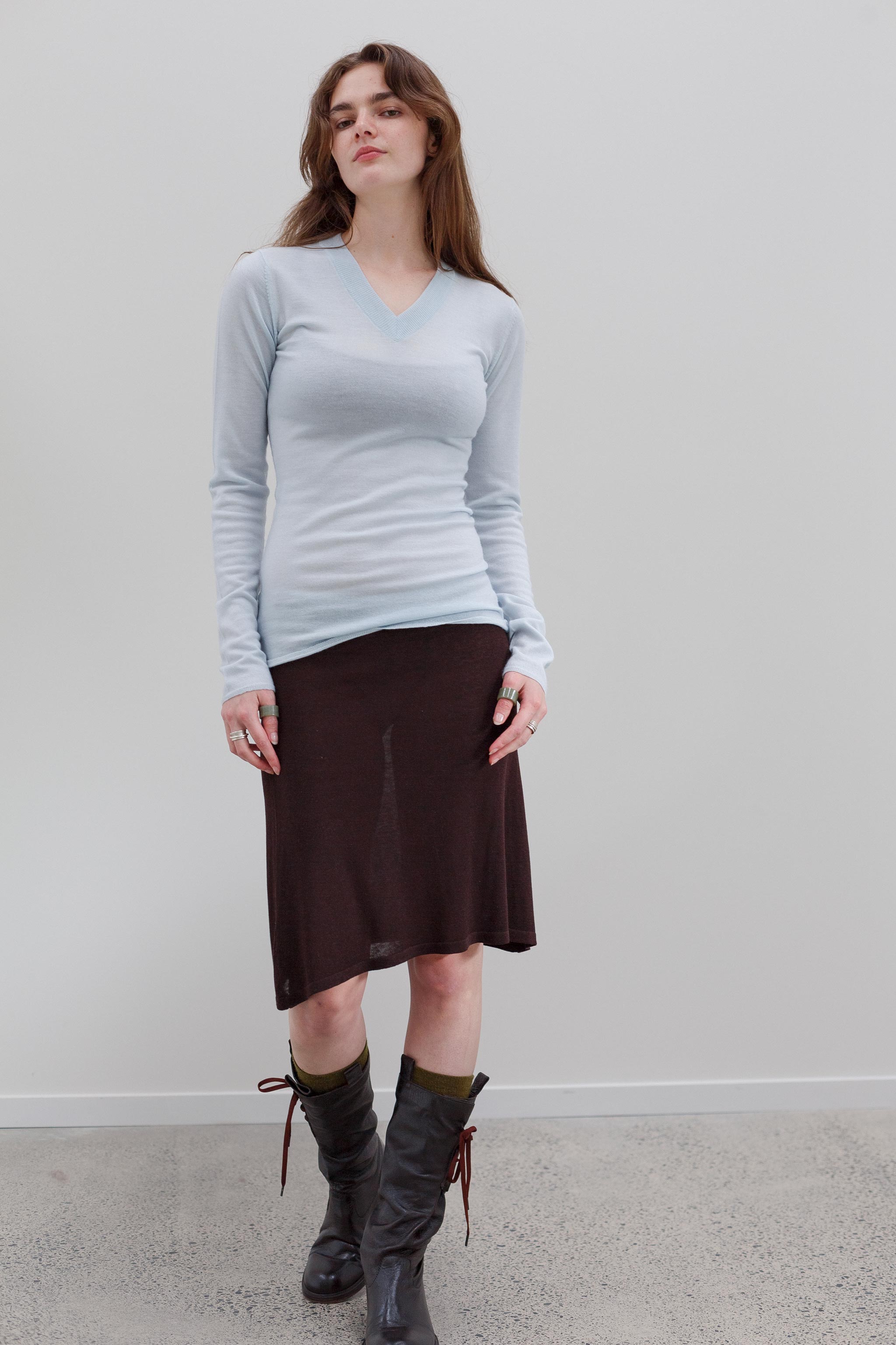 Cantella Silk Skirt - Coffee
