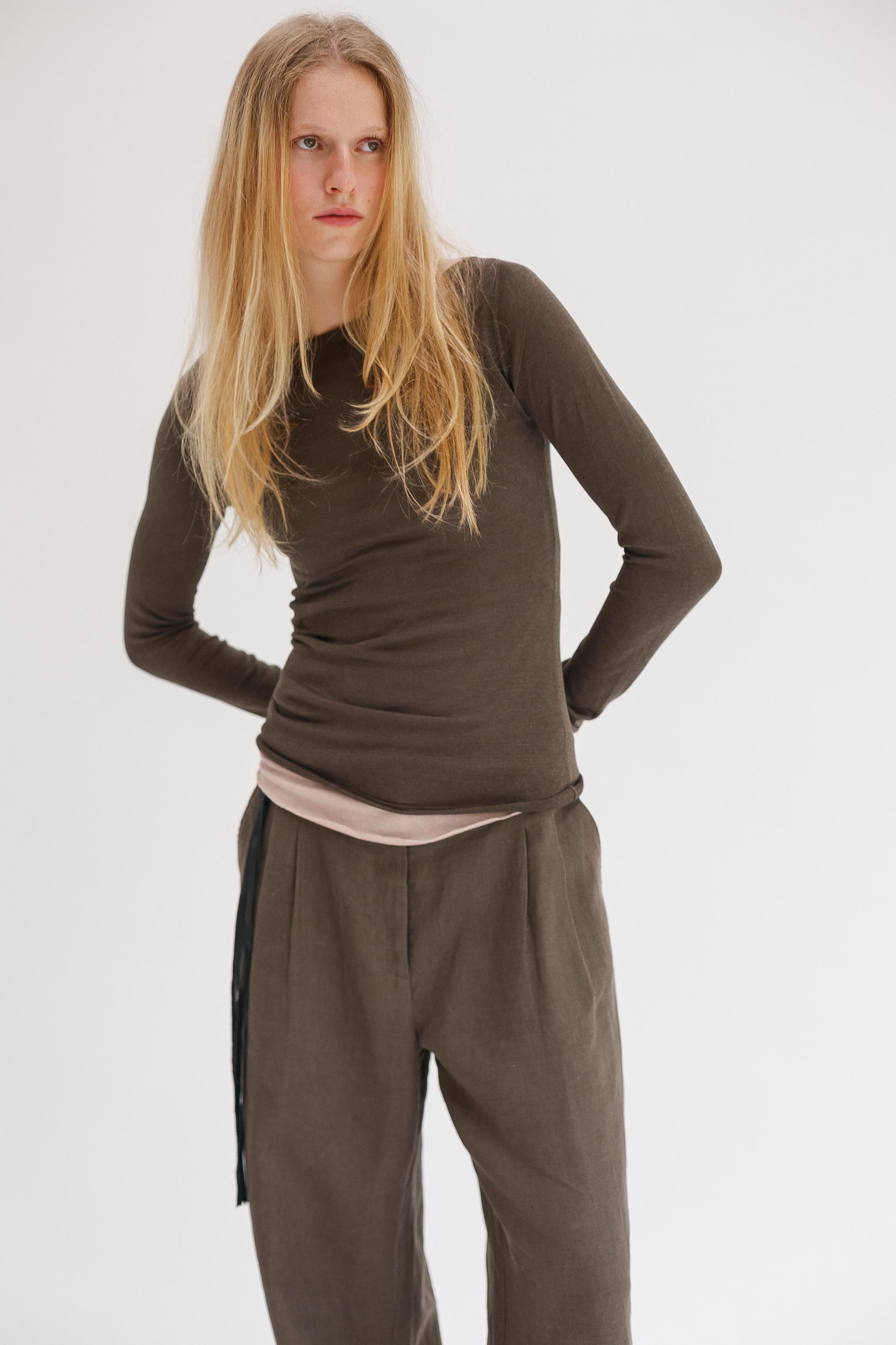 Onure Silk Top - Khaki