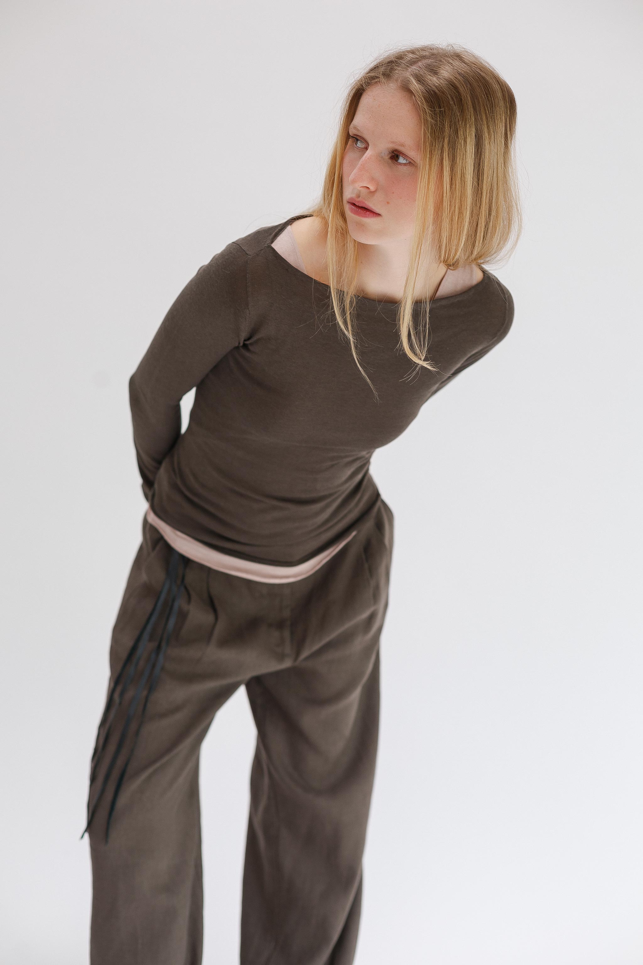 Onure Silk Top - Khaki