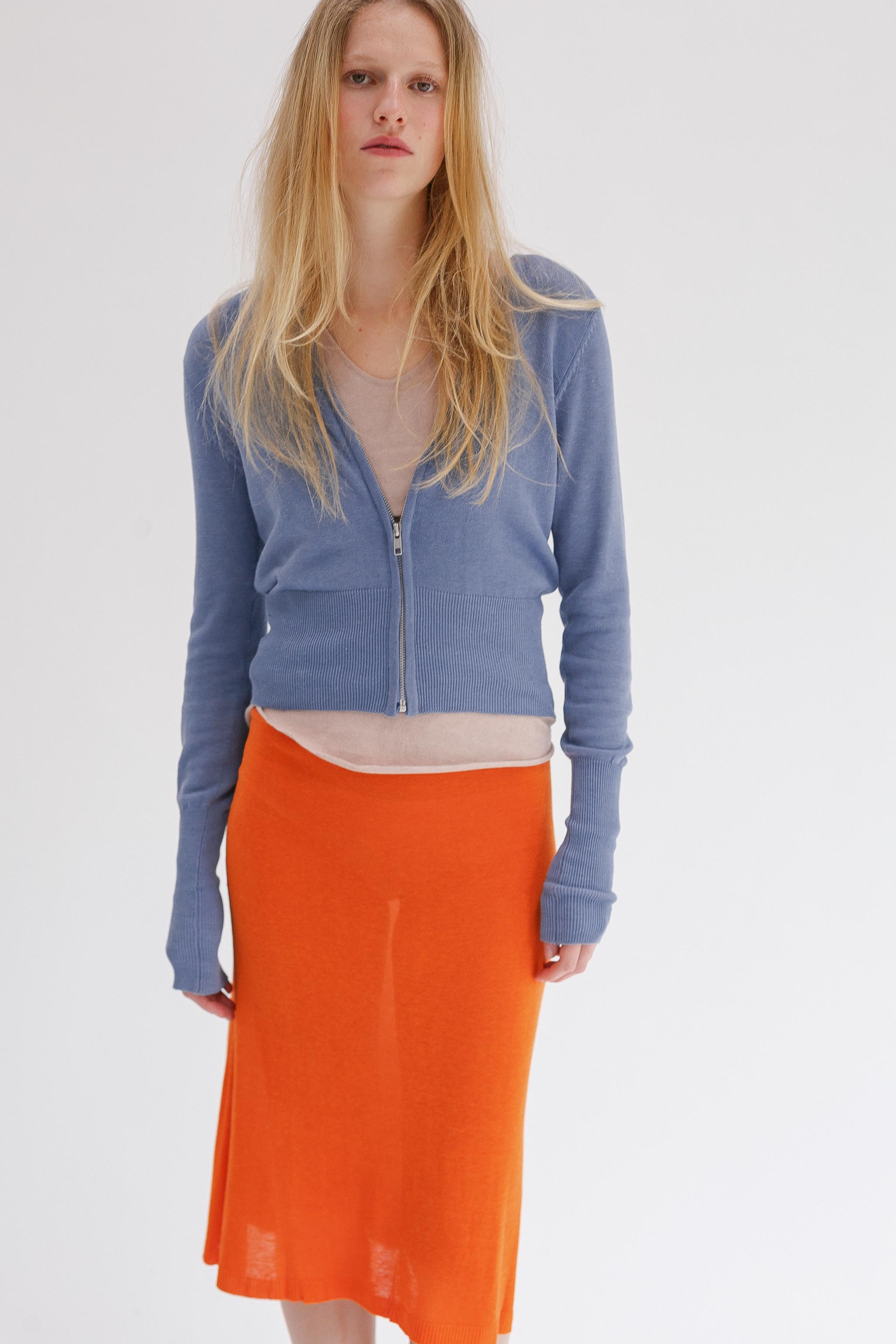 Domus Silk Skirt - Tangelo