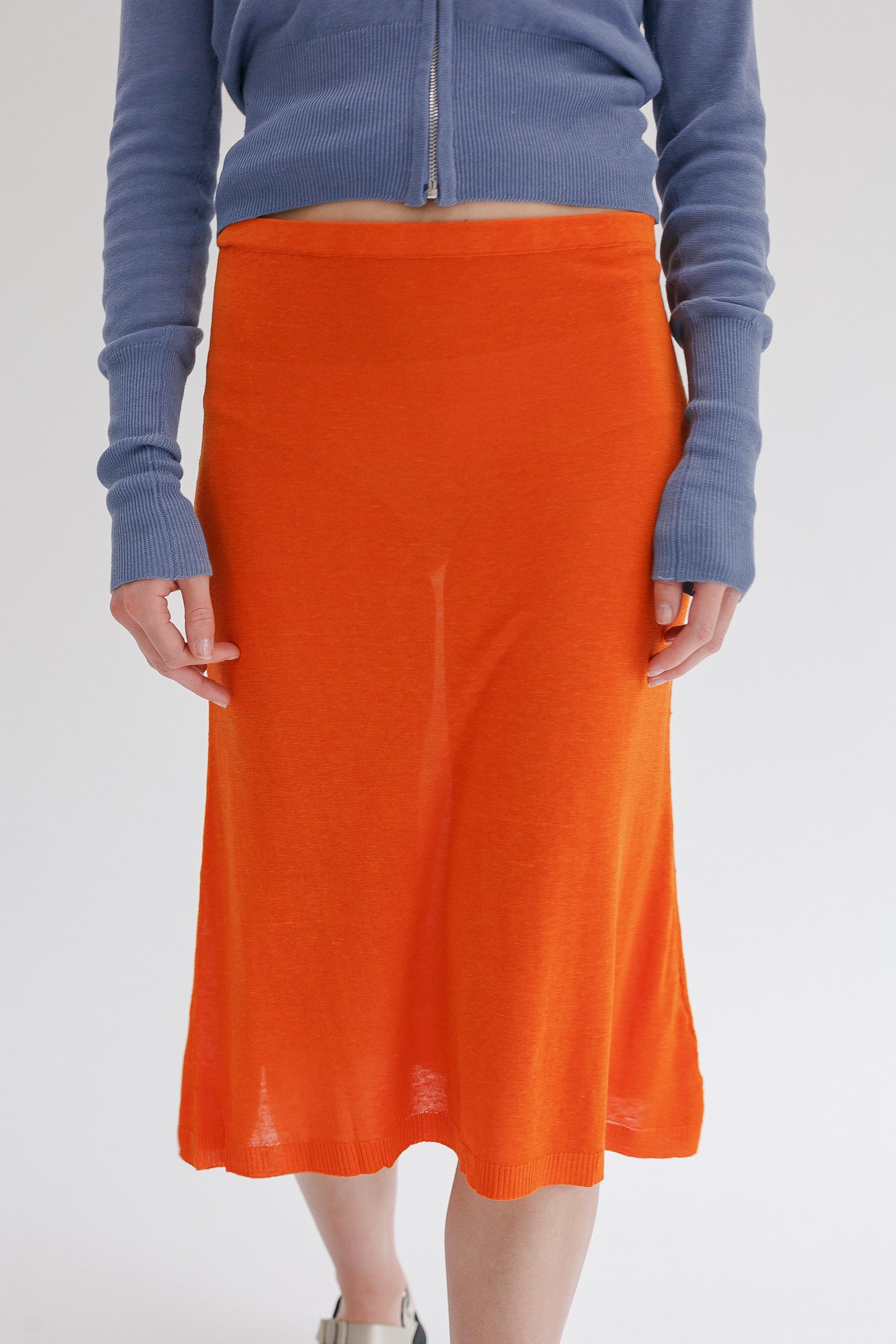 Domus Silk Skirt - Tangelo