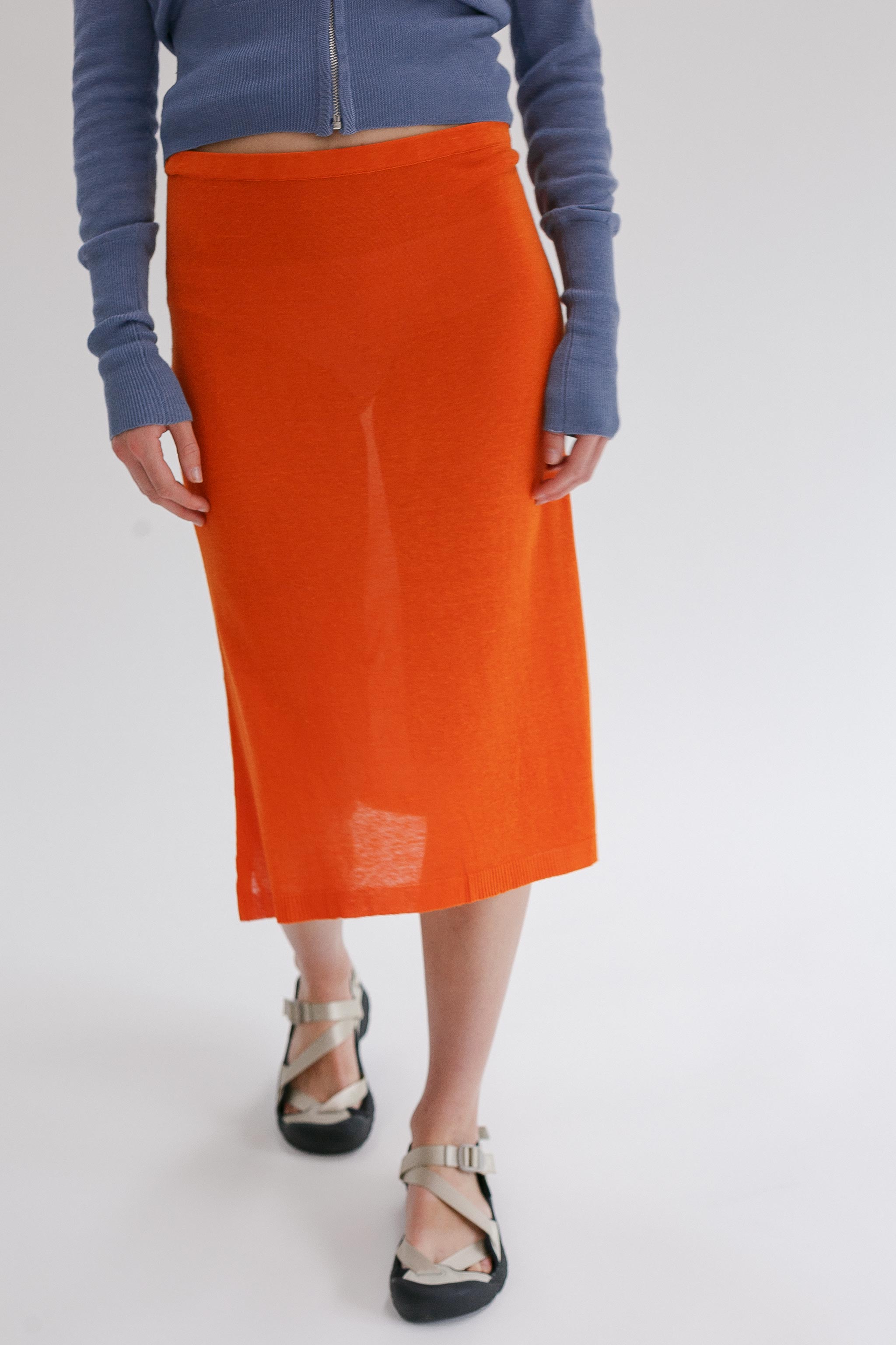 Domus Silk Skirt - Tangelo