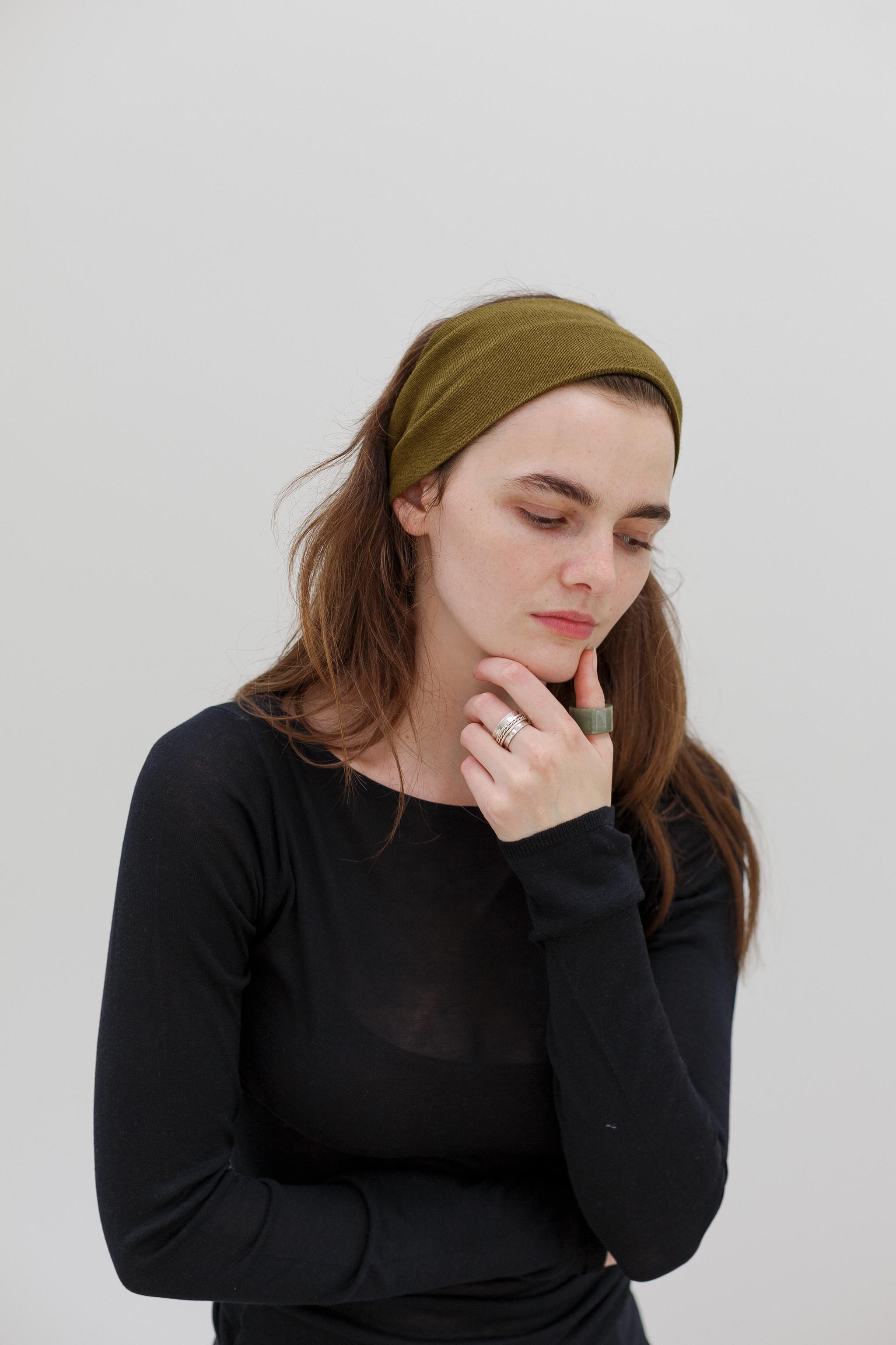 Rei Silk Cashmere Band - Deep Chartreuse