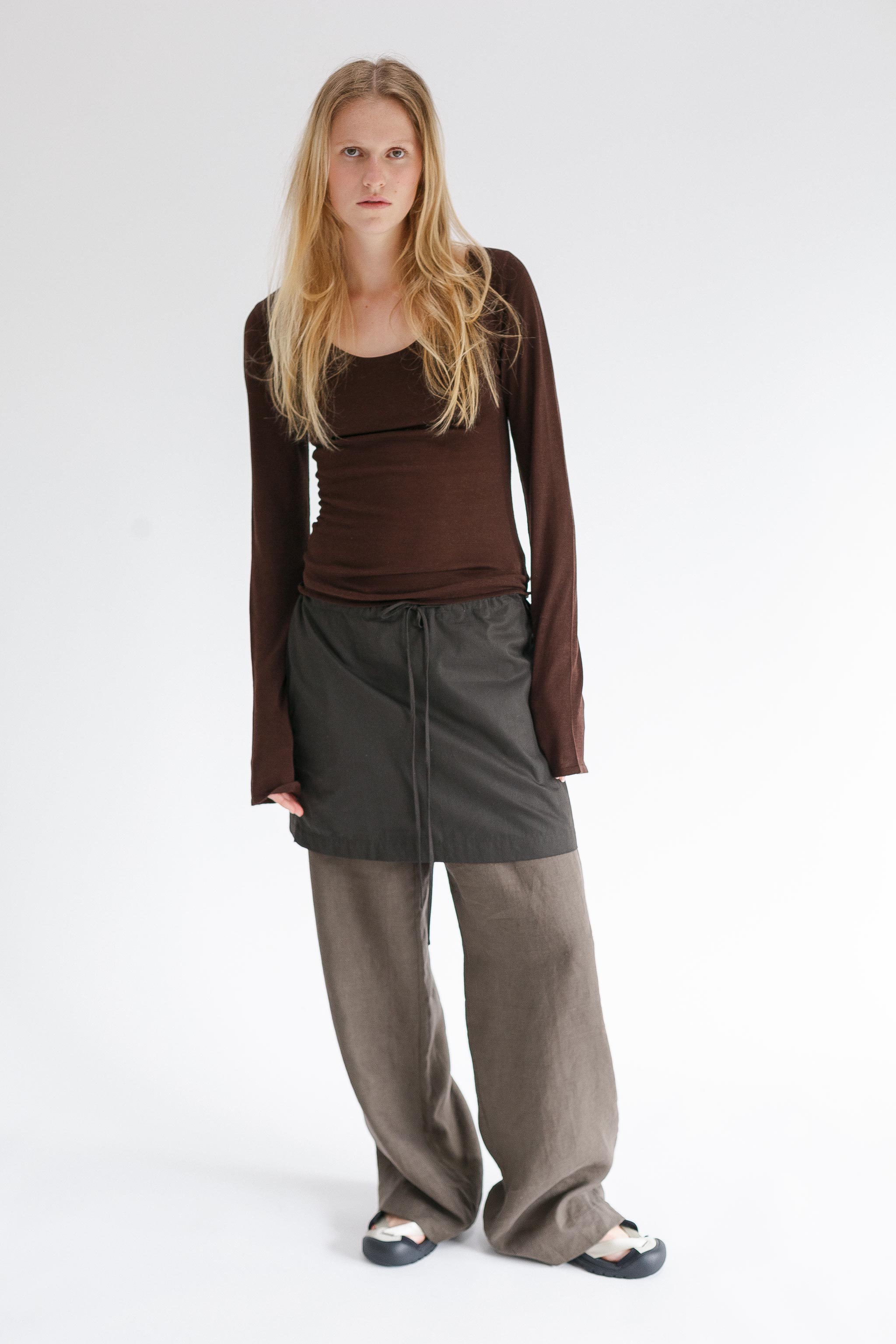 Swan Silk Top - Cacao