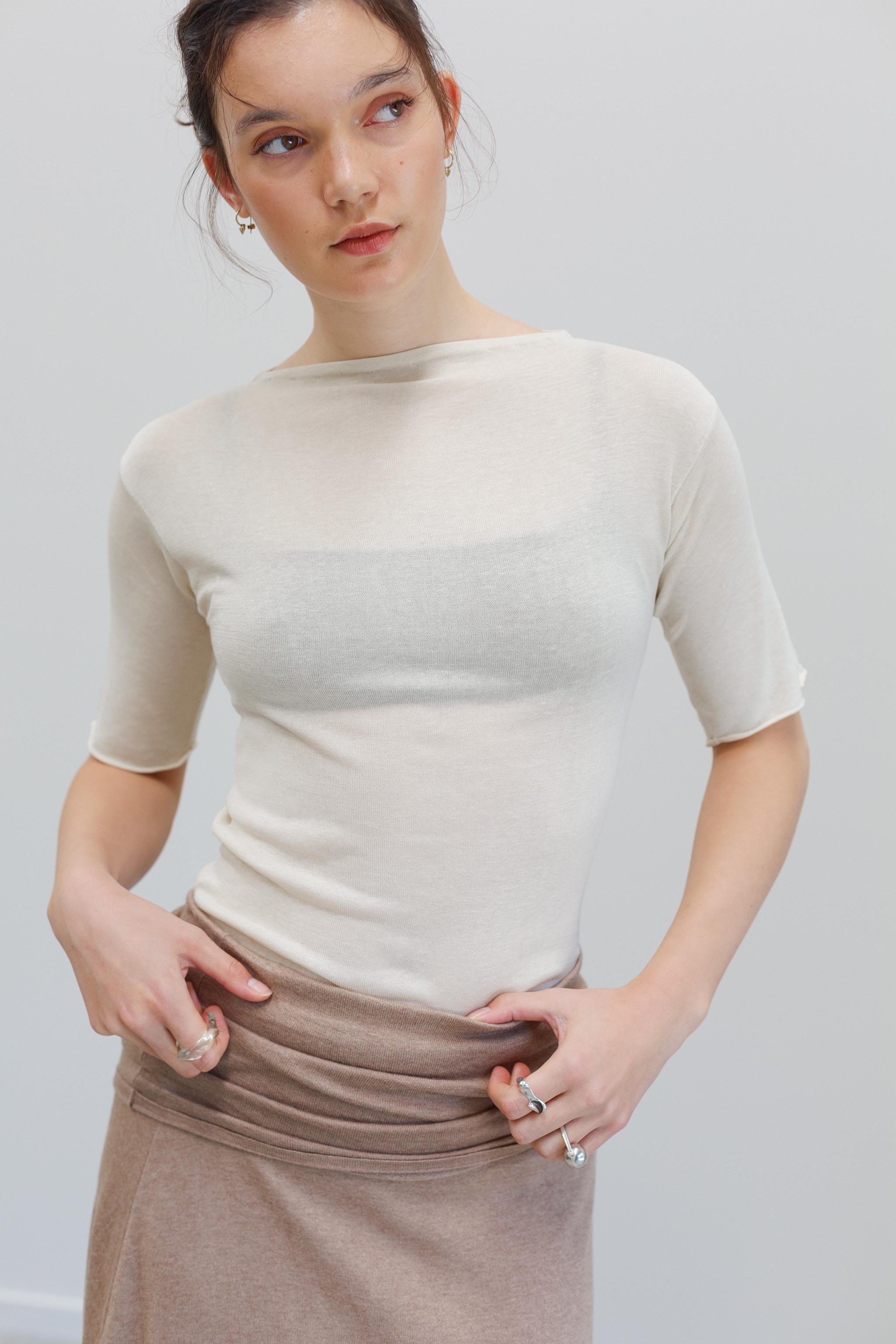 Onure Silk Tee - Shell