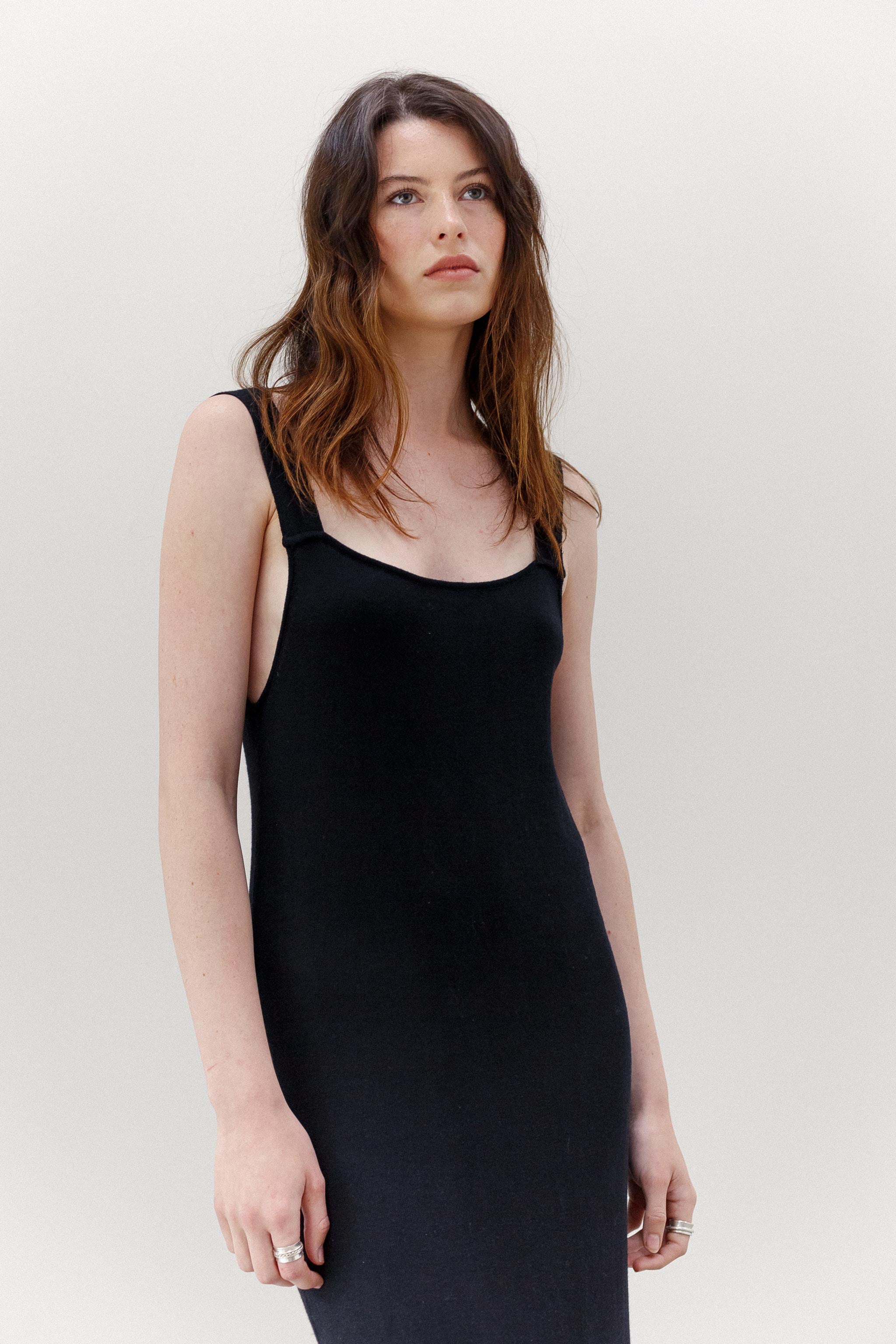 Neem Cashmere Cotton Dress - Black