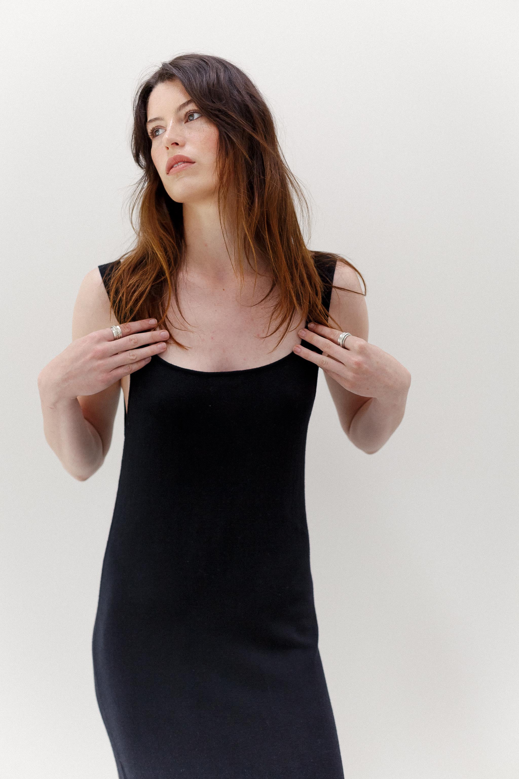 Neem Cashmere Cotton Dress - Black
