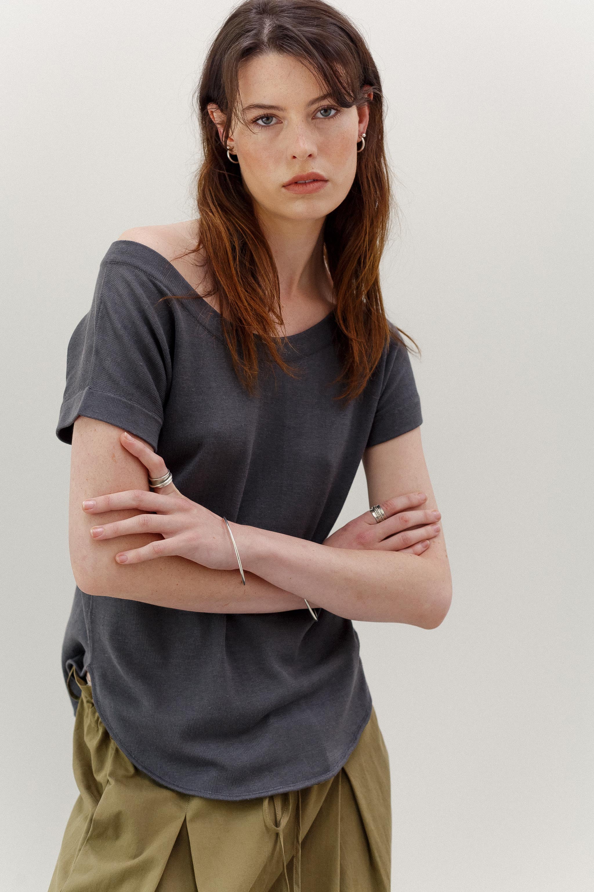 Balette Silk Cotton Top - Shadow