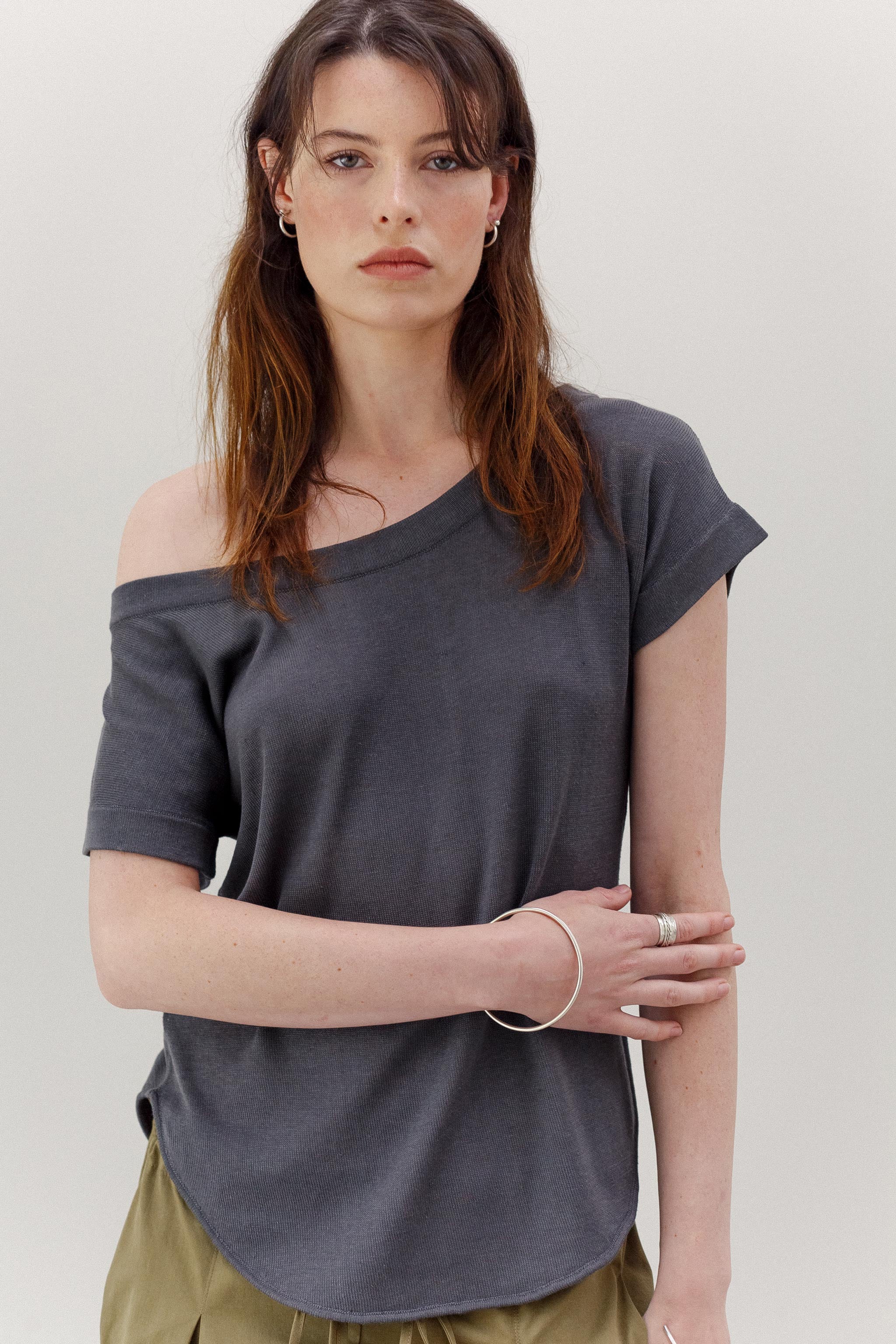 Balette Silk Cotton Top - Shadow