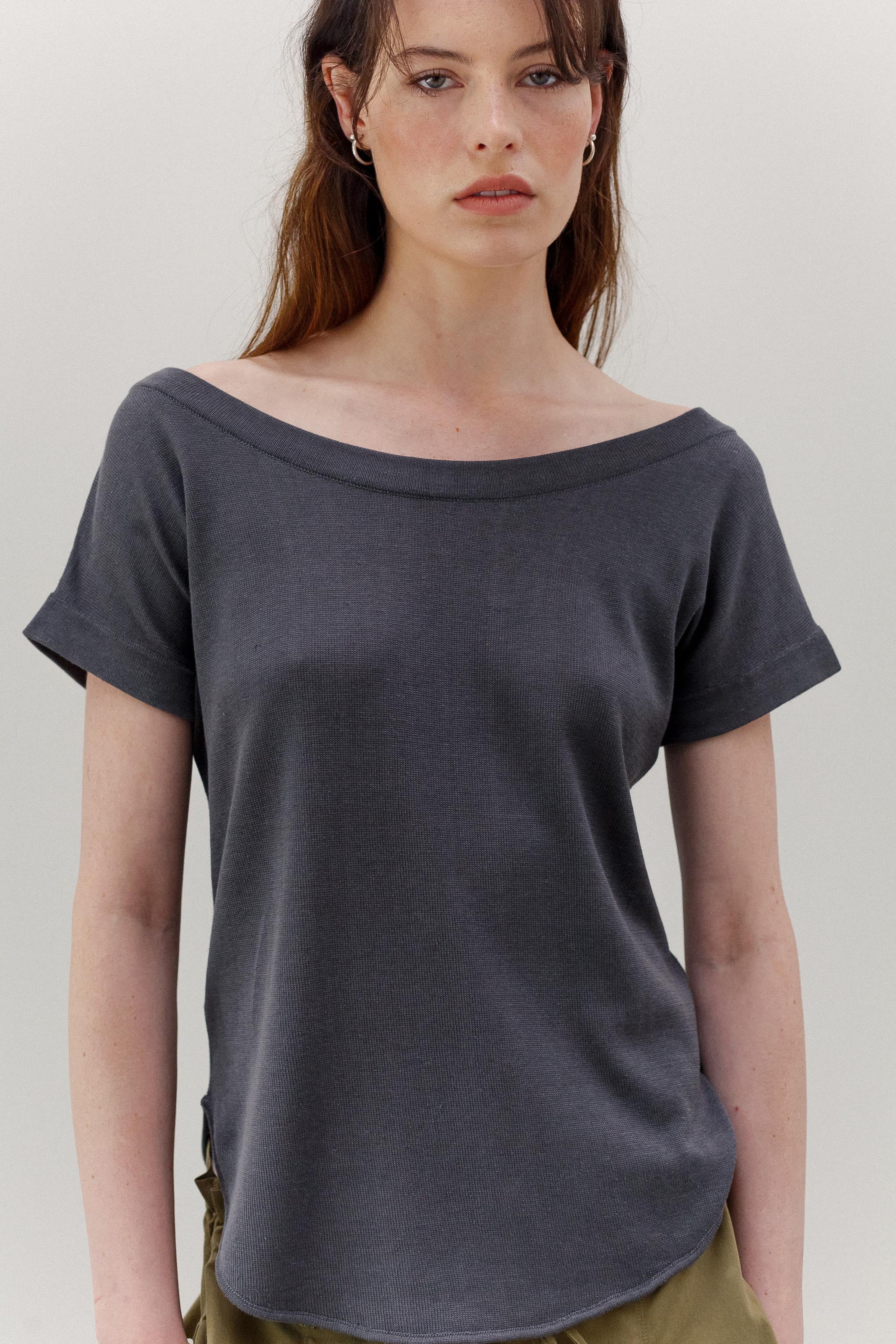 Balette Silk Cotton Top - Shadow