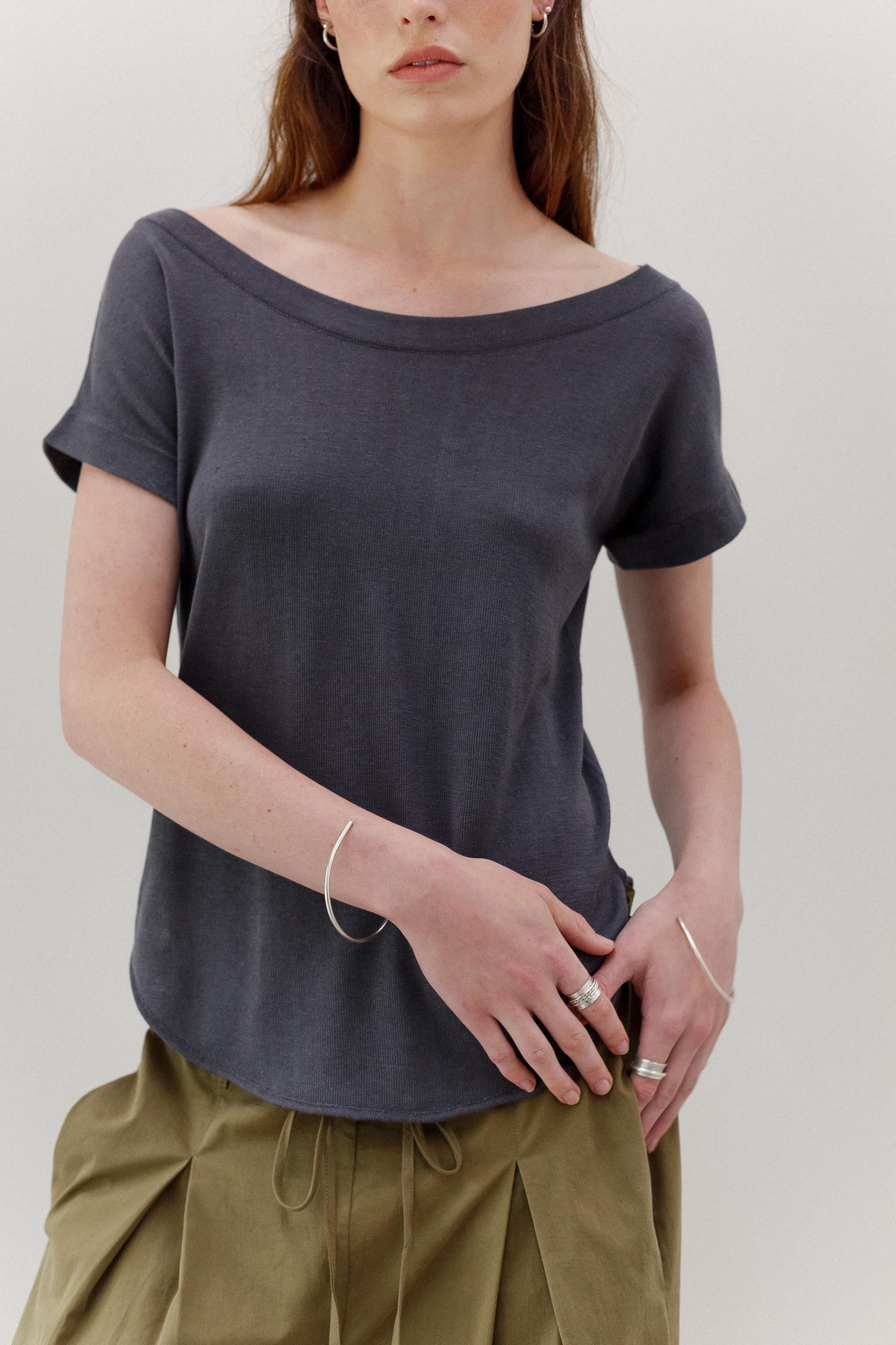 Balette Silk Cotton Top - Shadow