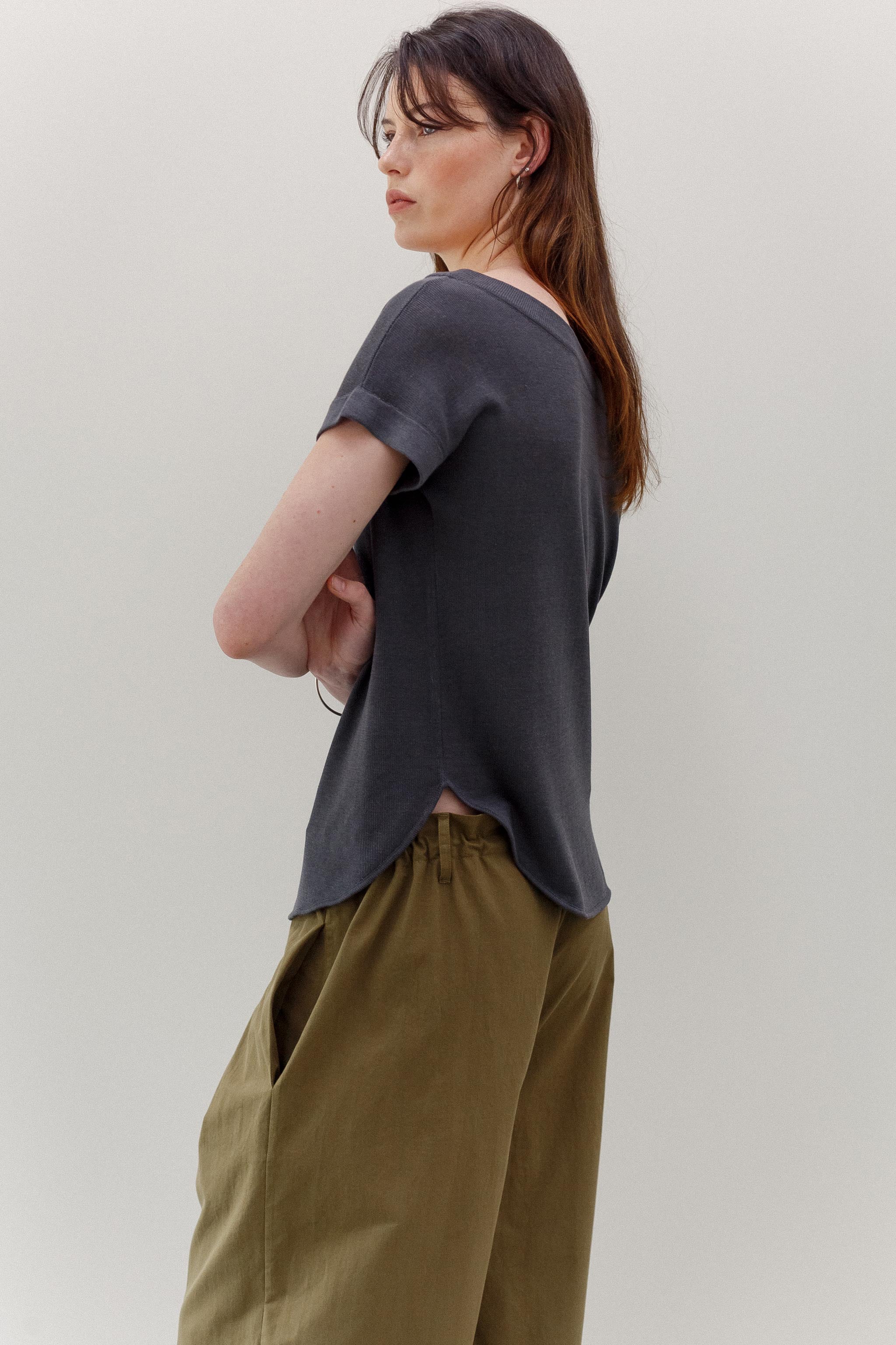 Balette Silk Cotton Top - Shadow