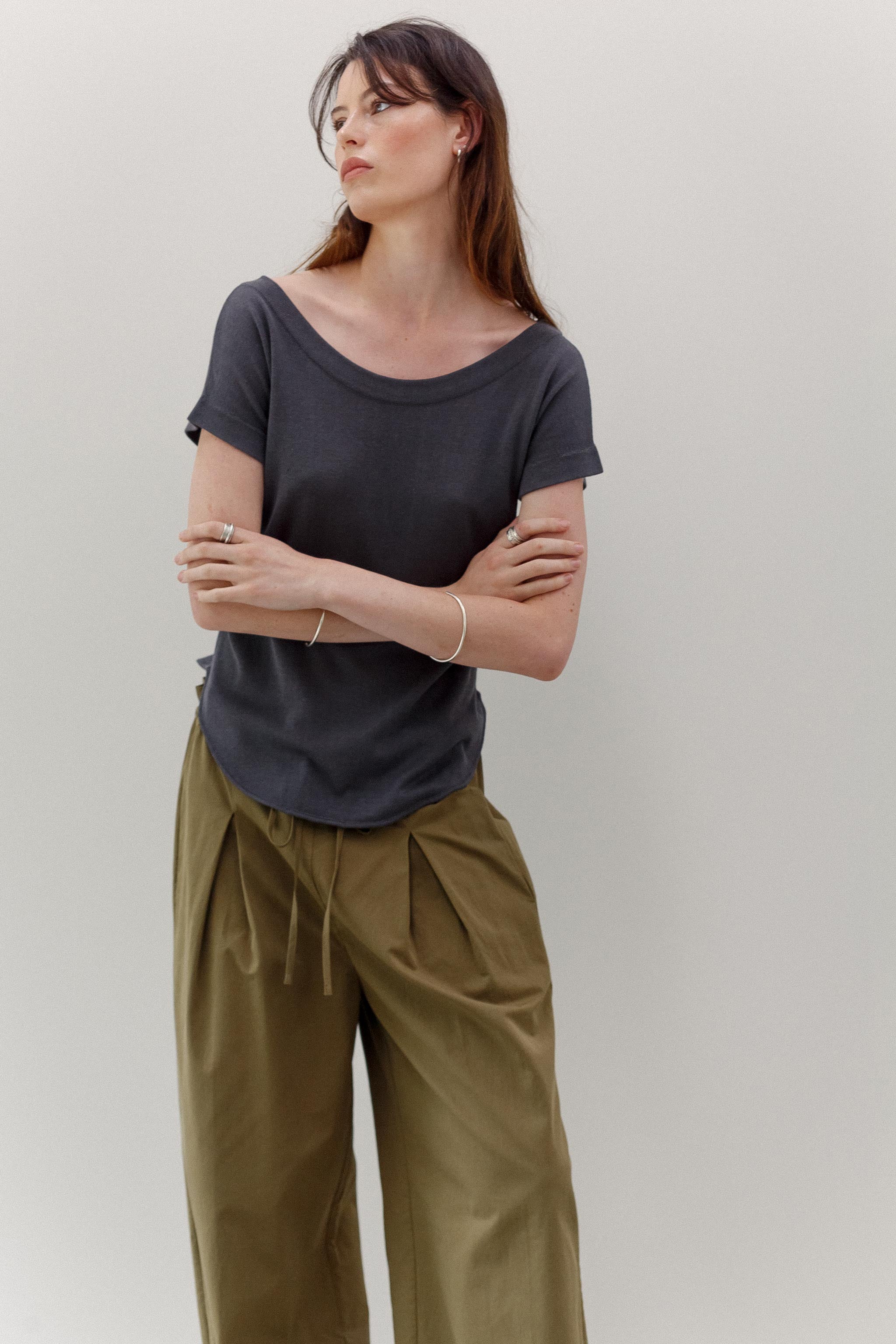 Balette Silk Cotton Top - Shadow