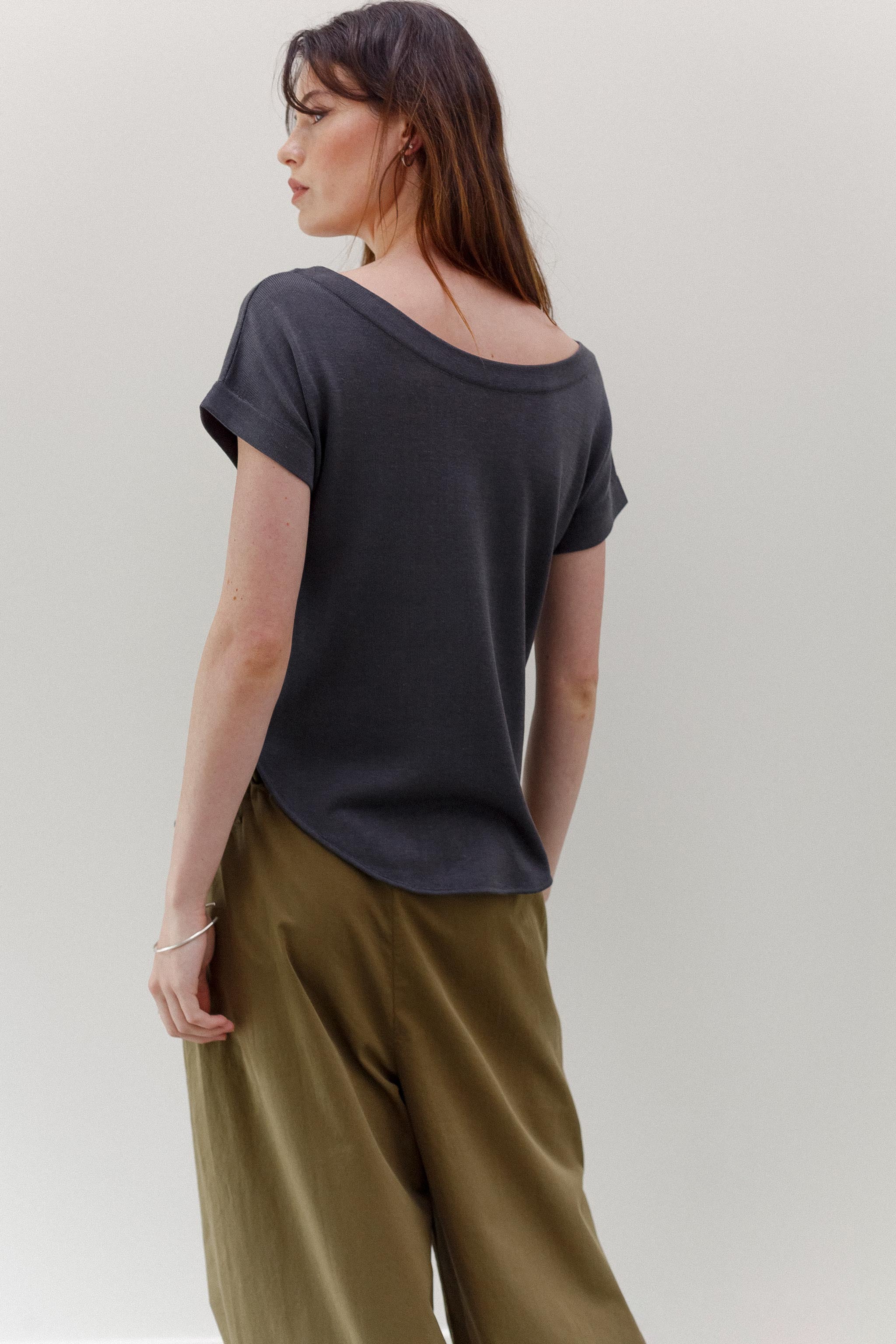 Balette Silk Cotton Top - Shadow