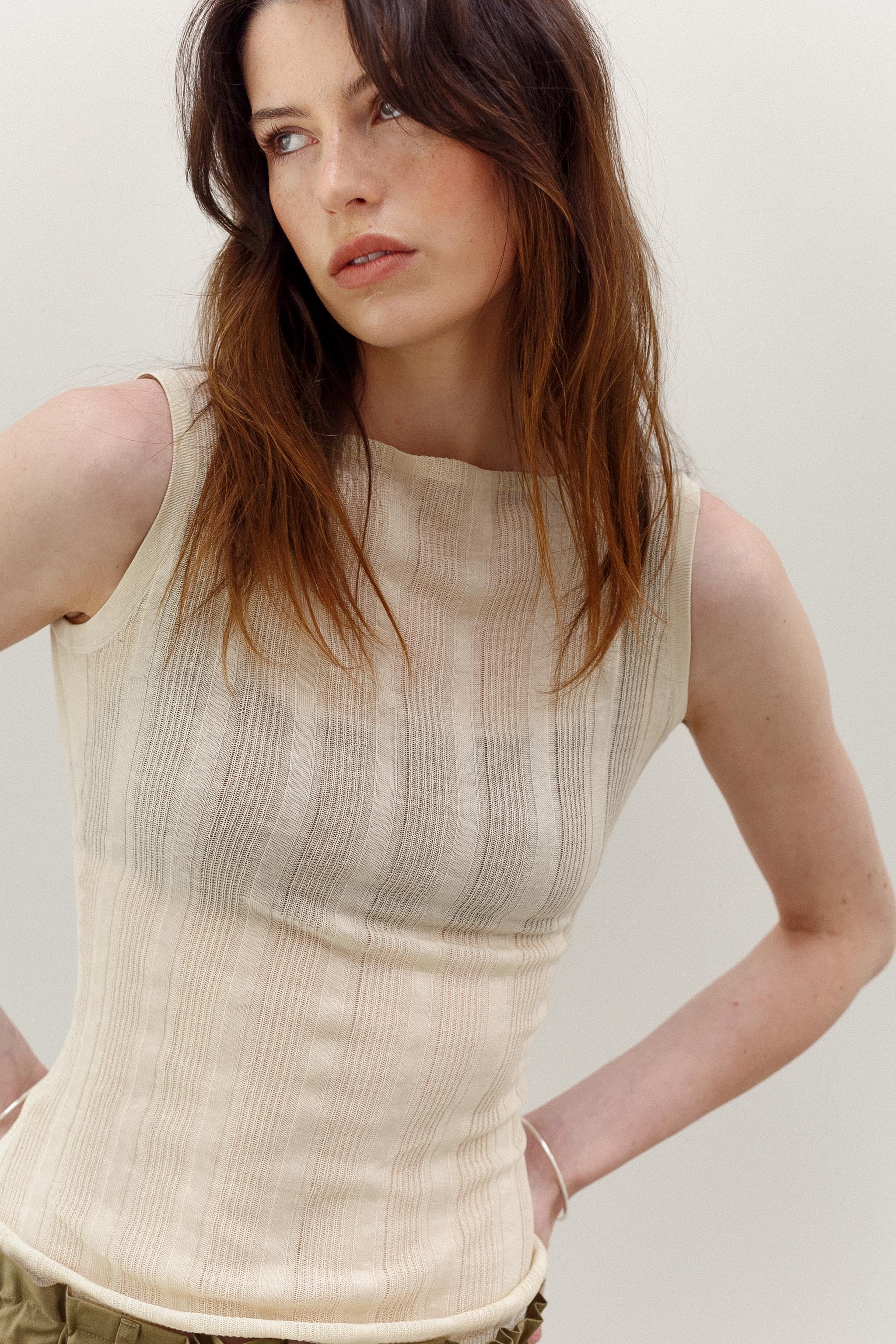 Onure Silk Web Tank - Sand