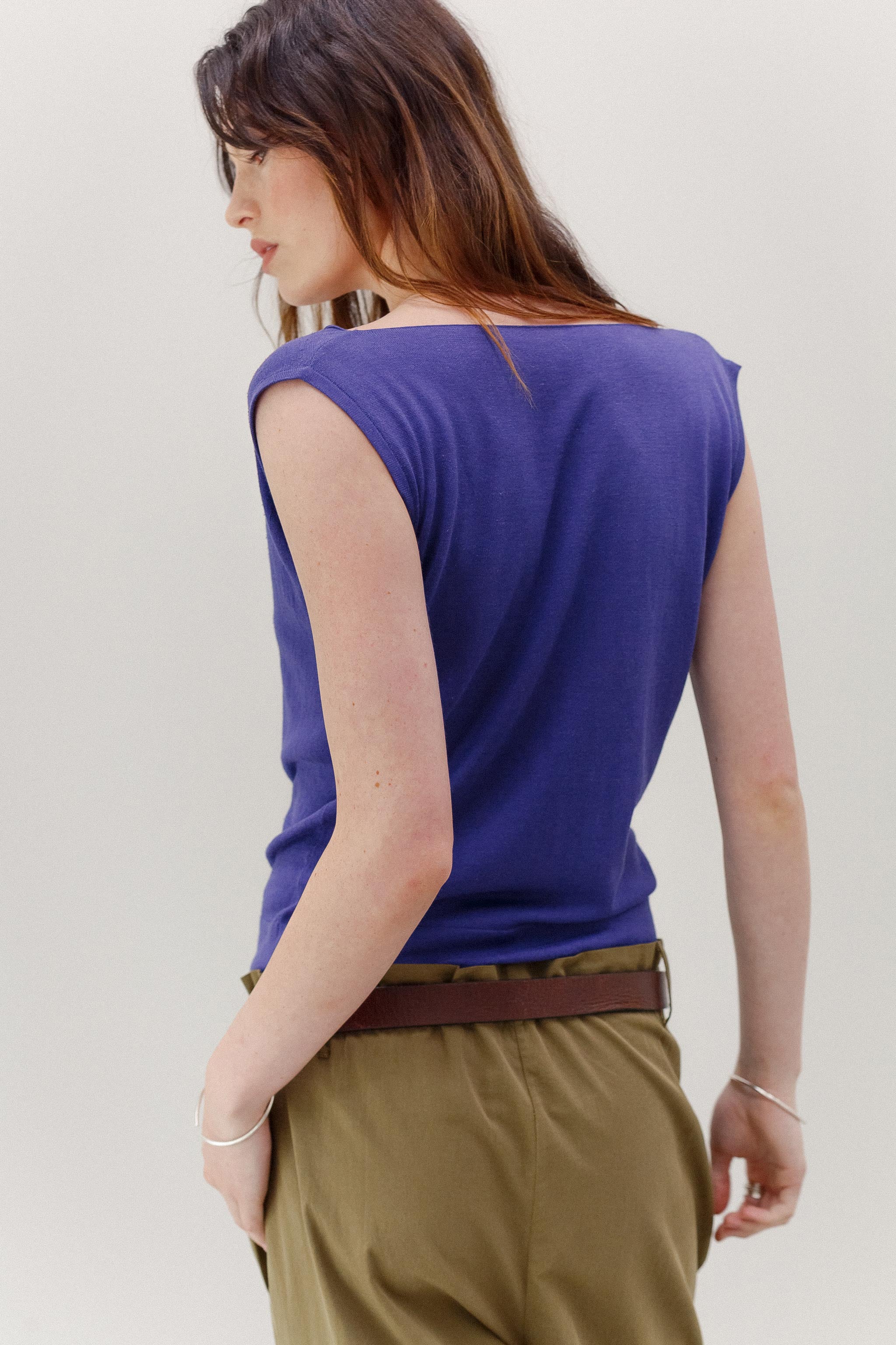 Peace Lily Silk Cotton Top - Royal Purple