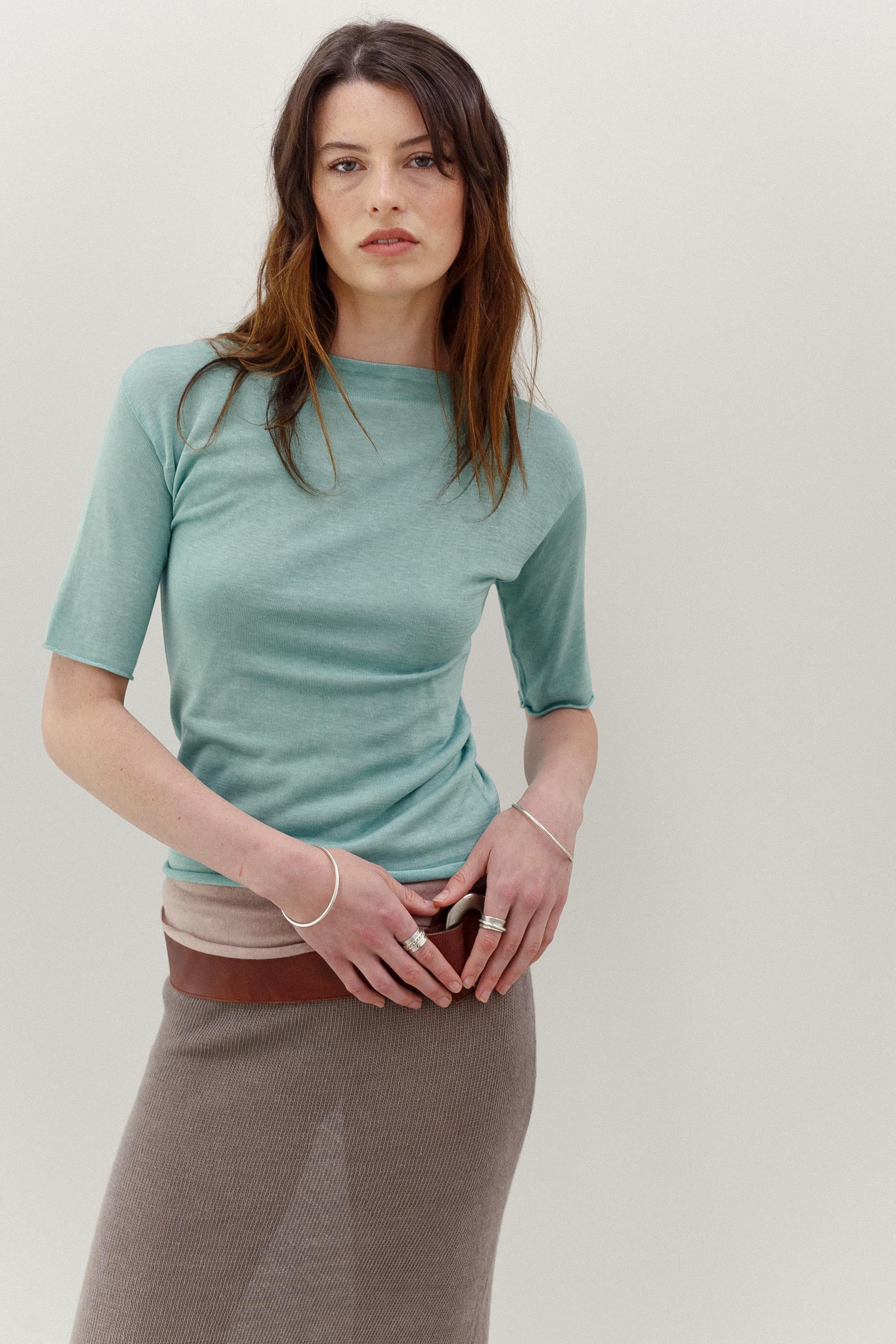 Onure Silk Tee - Tiffany