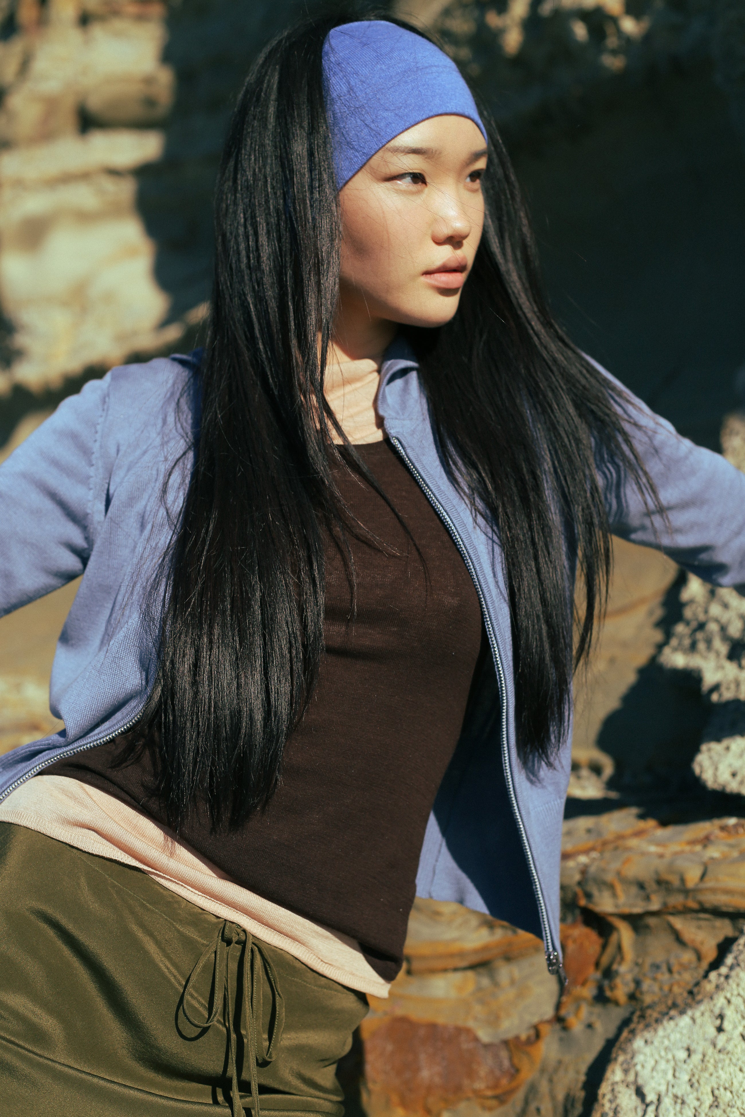 Rei Silk Cashmere Band - Daisy Blue