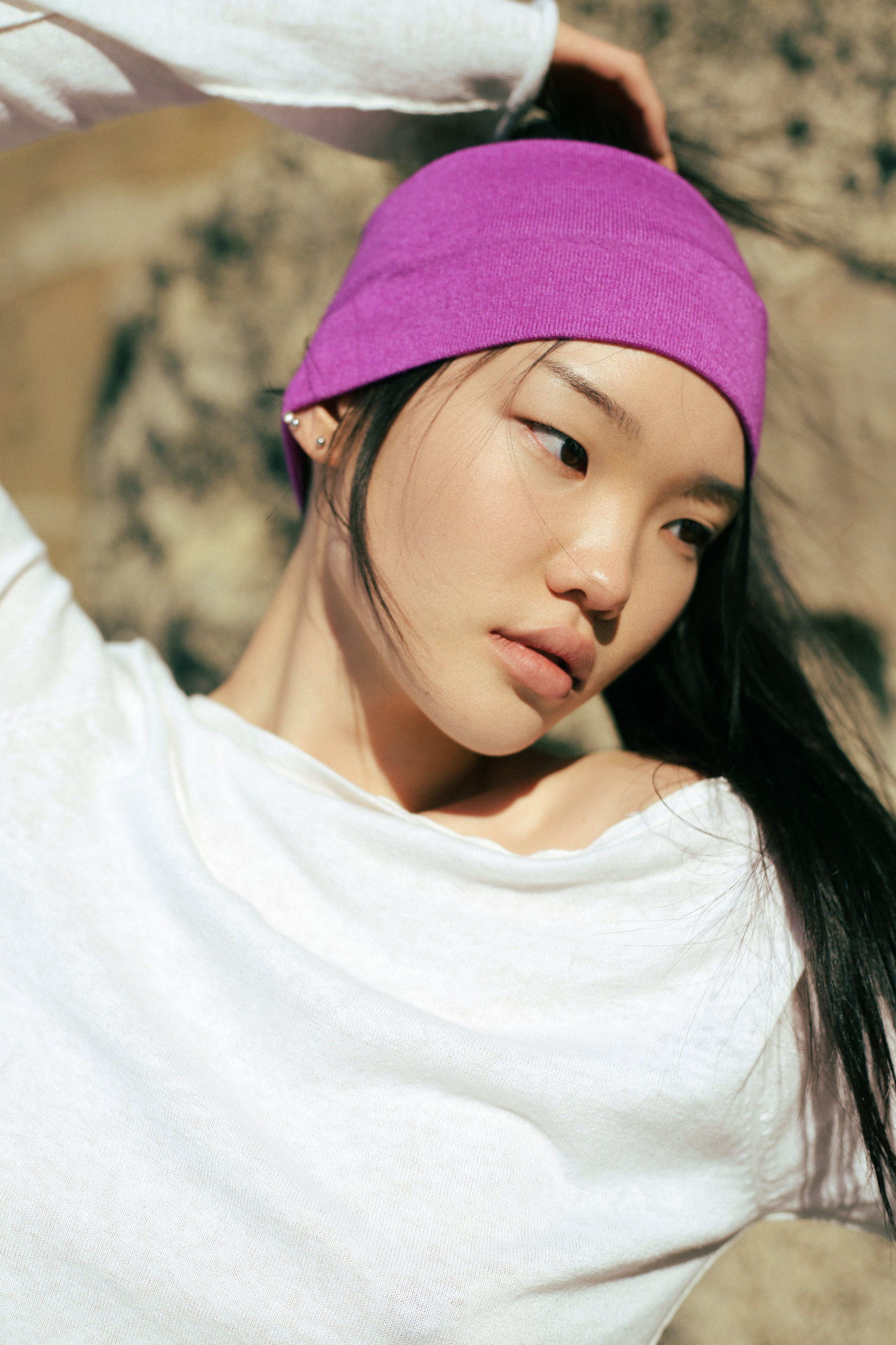 Rei Silk Cashmere Band - Deep Lilac